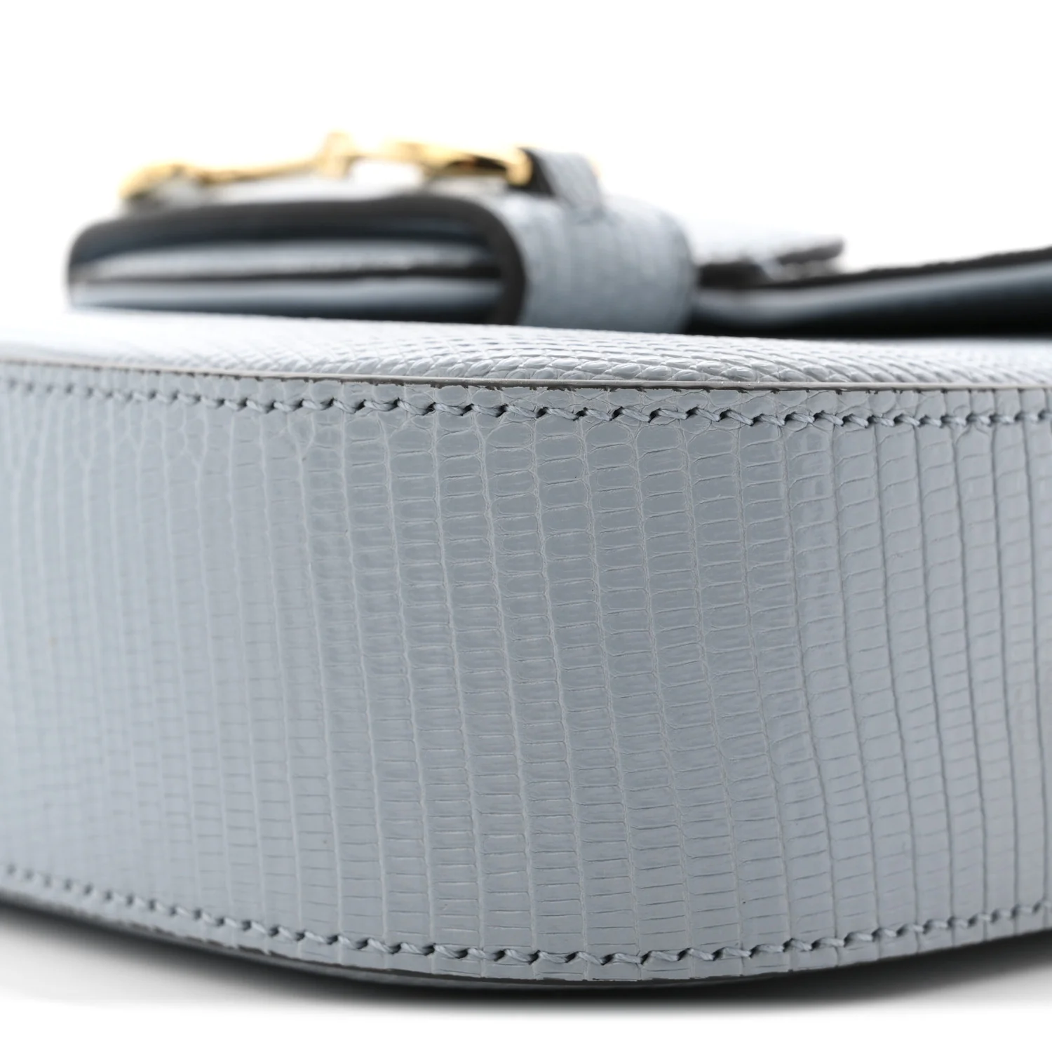 Lizard Web Mini Horsebit 1955 Shoulder Bag Light Blue - Image 10