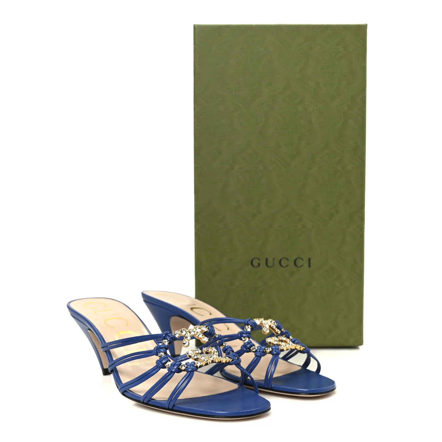 Malaga Kid Crystal GG Isa Ankle Strap 55mm Sandals 37 Rio Blue - Image 10