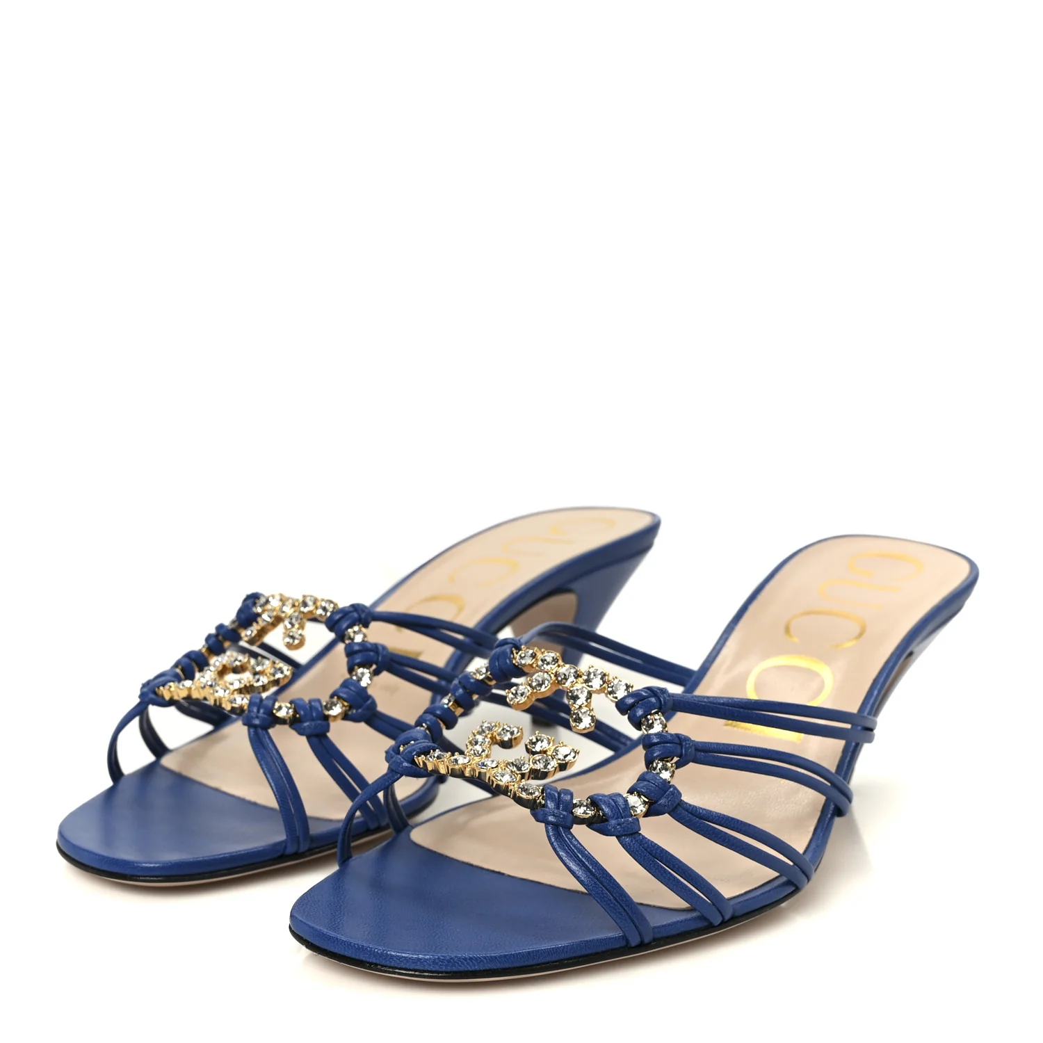 Malaga Kid Crystal GG Isa Ankle Strap 55mm Sandals 37 Rio Blue - Image 4