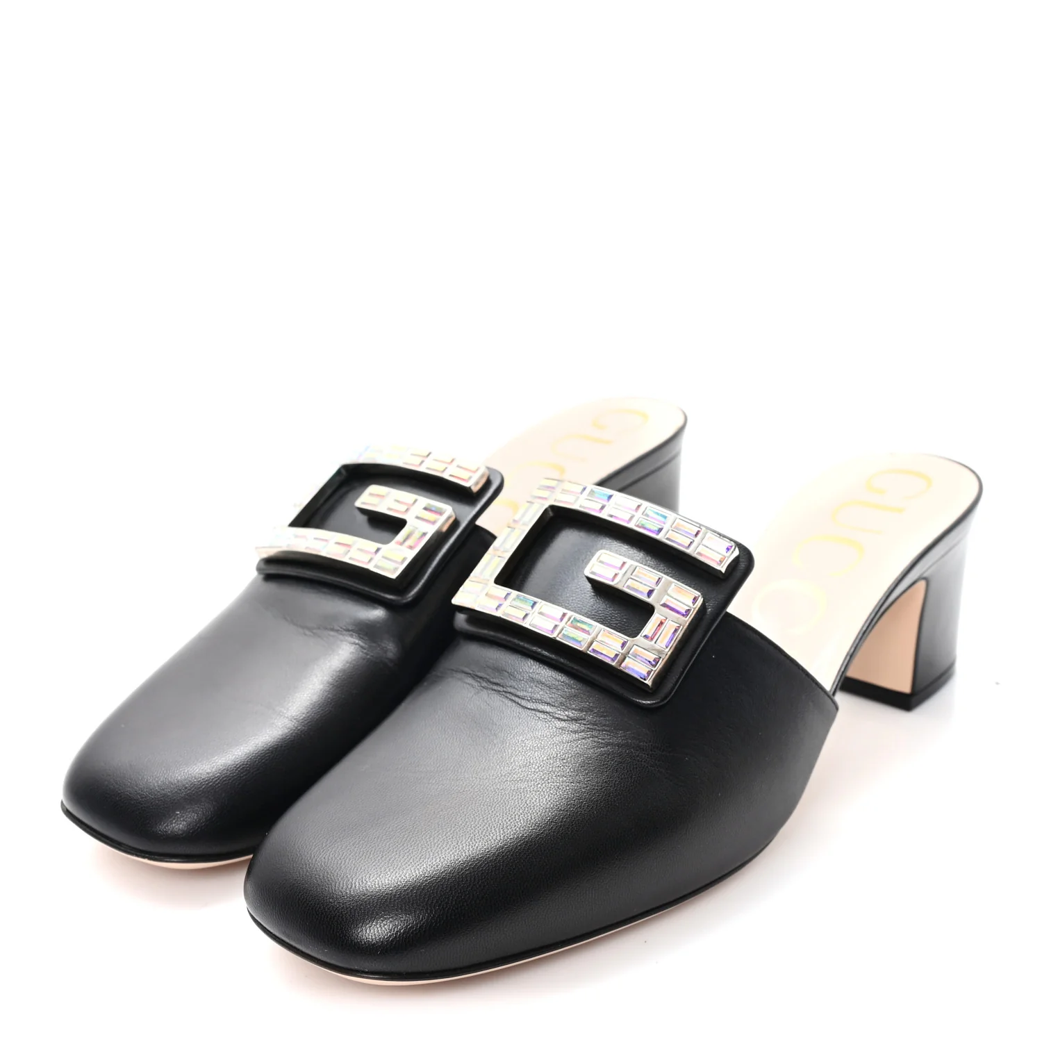Malaga Kid Crystal Square G Madelyn 60mm Mules 39.5 Black - Image 4