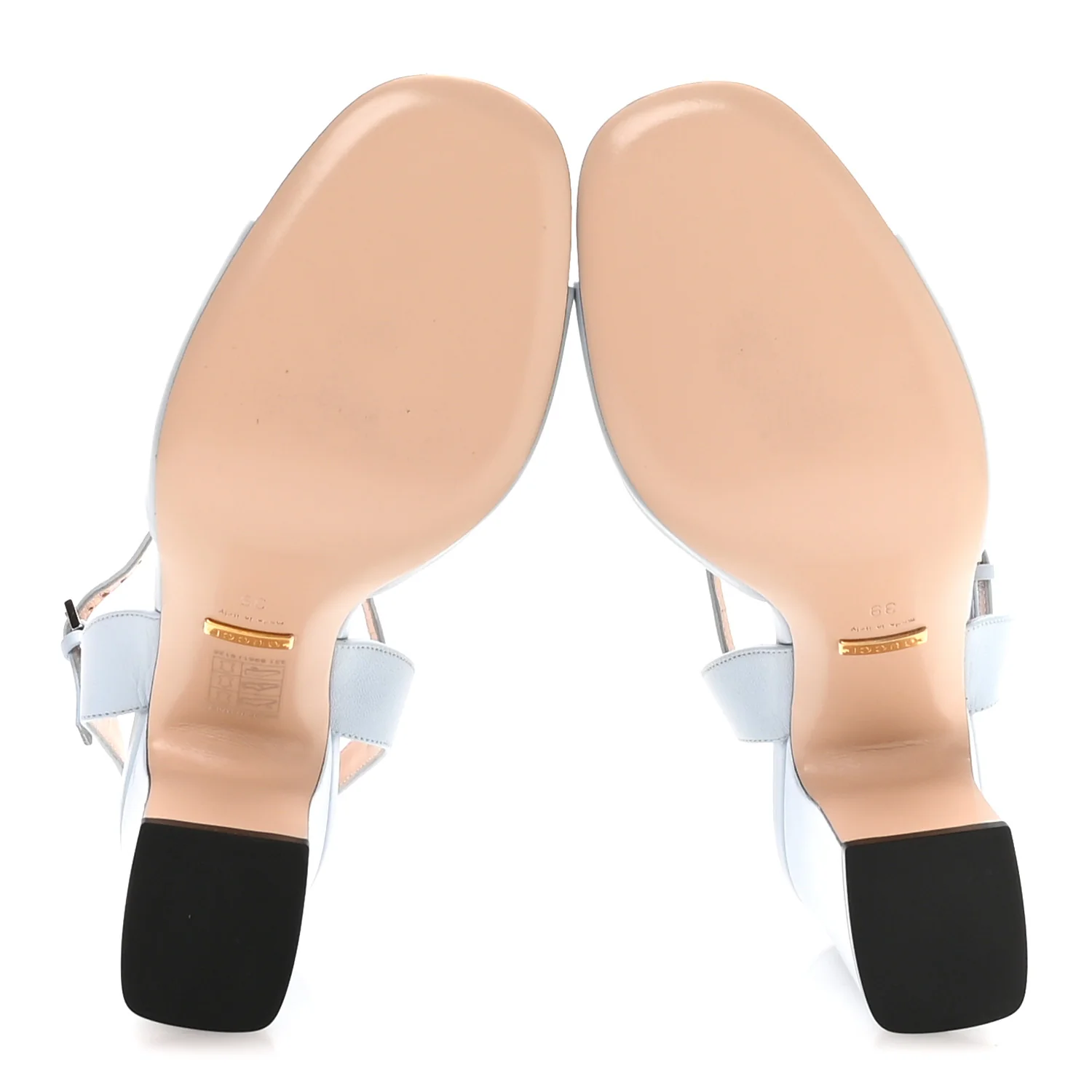 Malaga Kid Horsebit Cross Strap 95mm Sandals 39 Eden Light Blue - Image 6