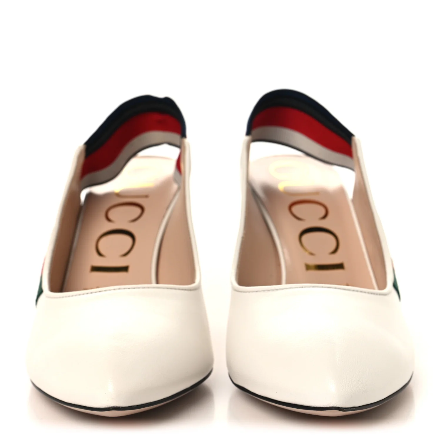 Malaga Kid Web Sylvie Mid Heel Slingback Pumps 38 White - Image 3