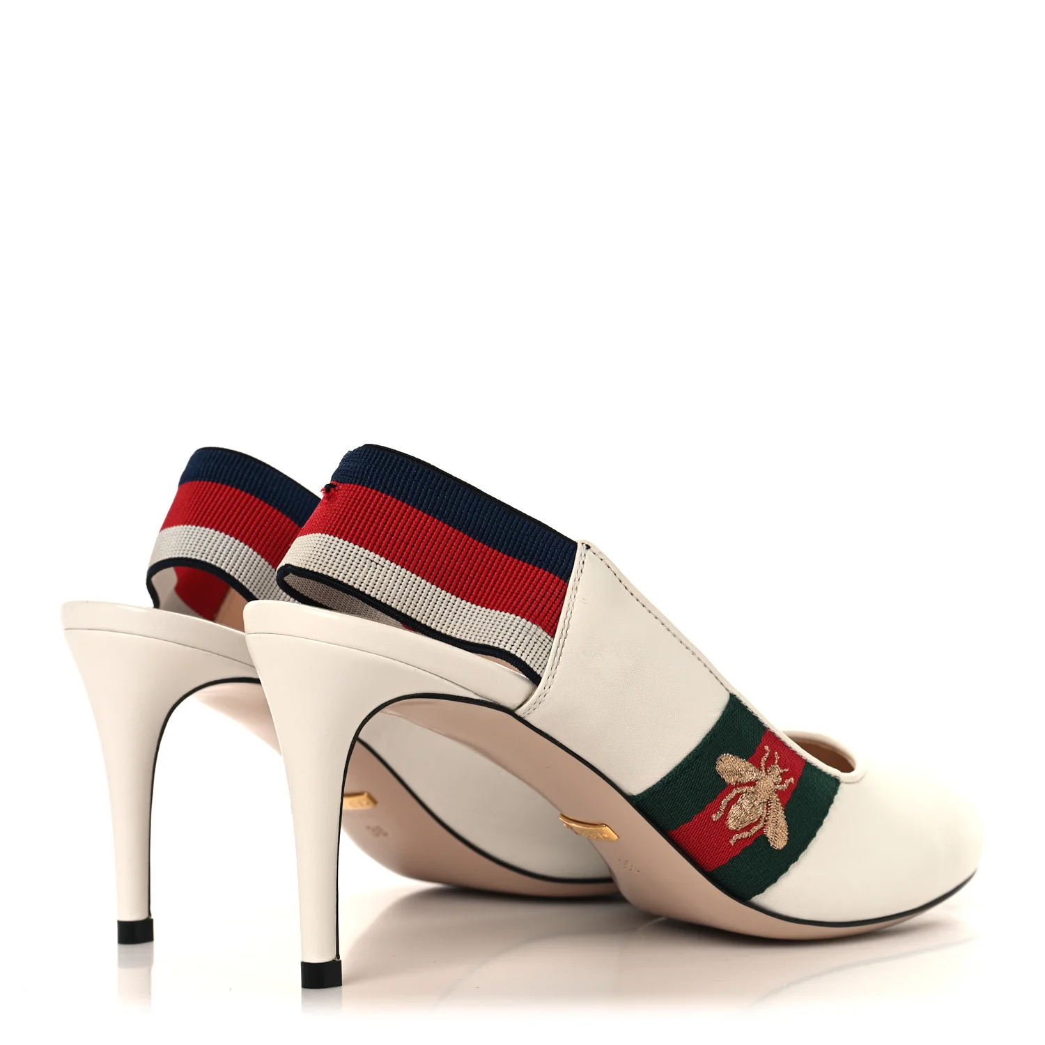 Malaga Kid Web Sylvie Mid Heel Slingback Pumps 38 White - Image 5