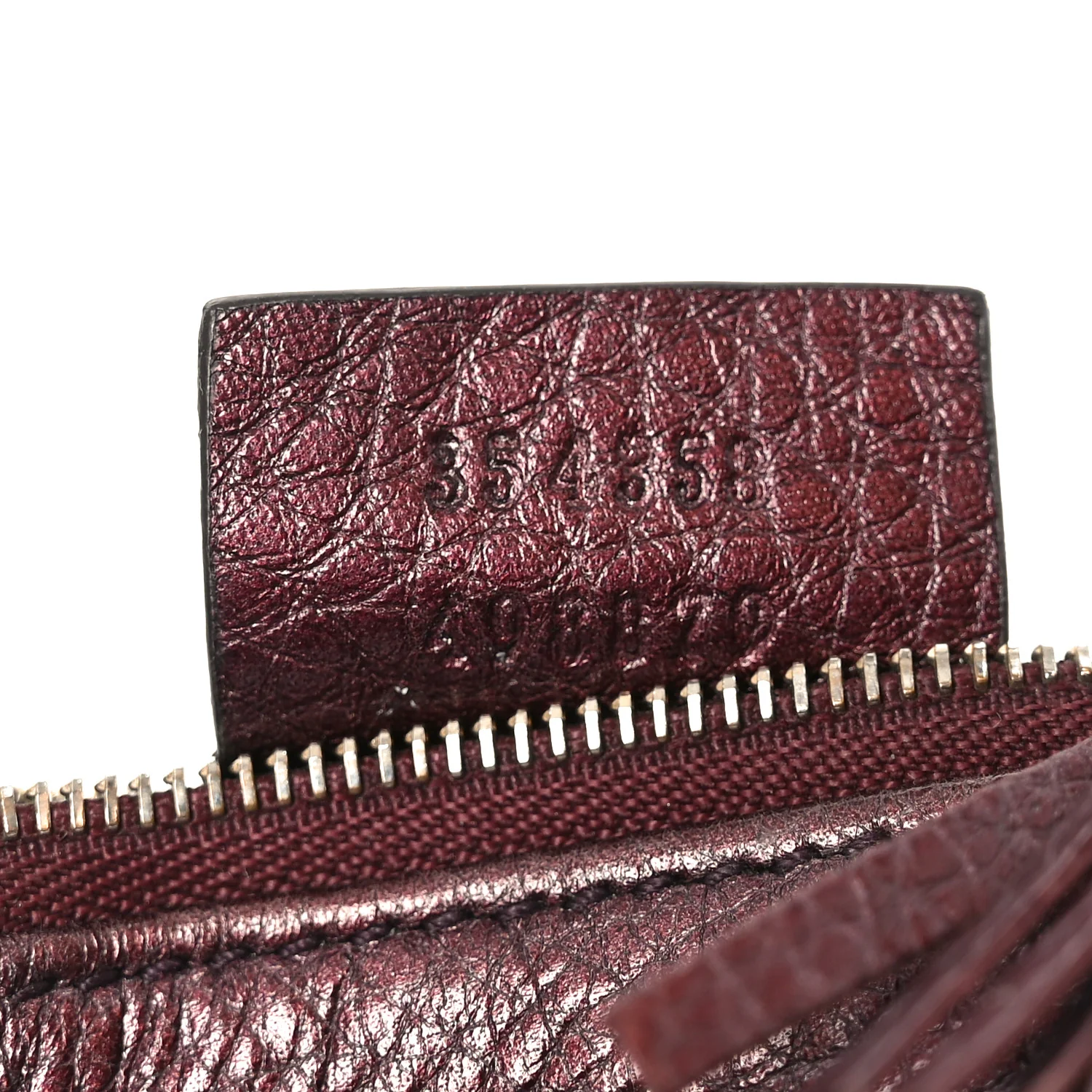 Metallic Pebbled Calfskin Soho Key Case Burgundy - Image 7