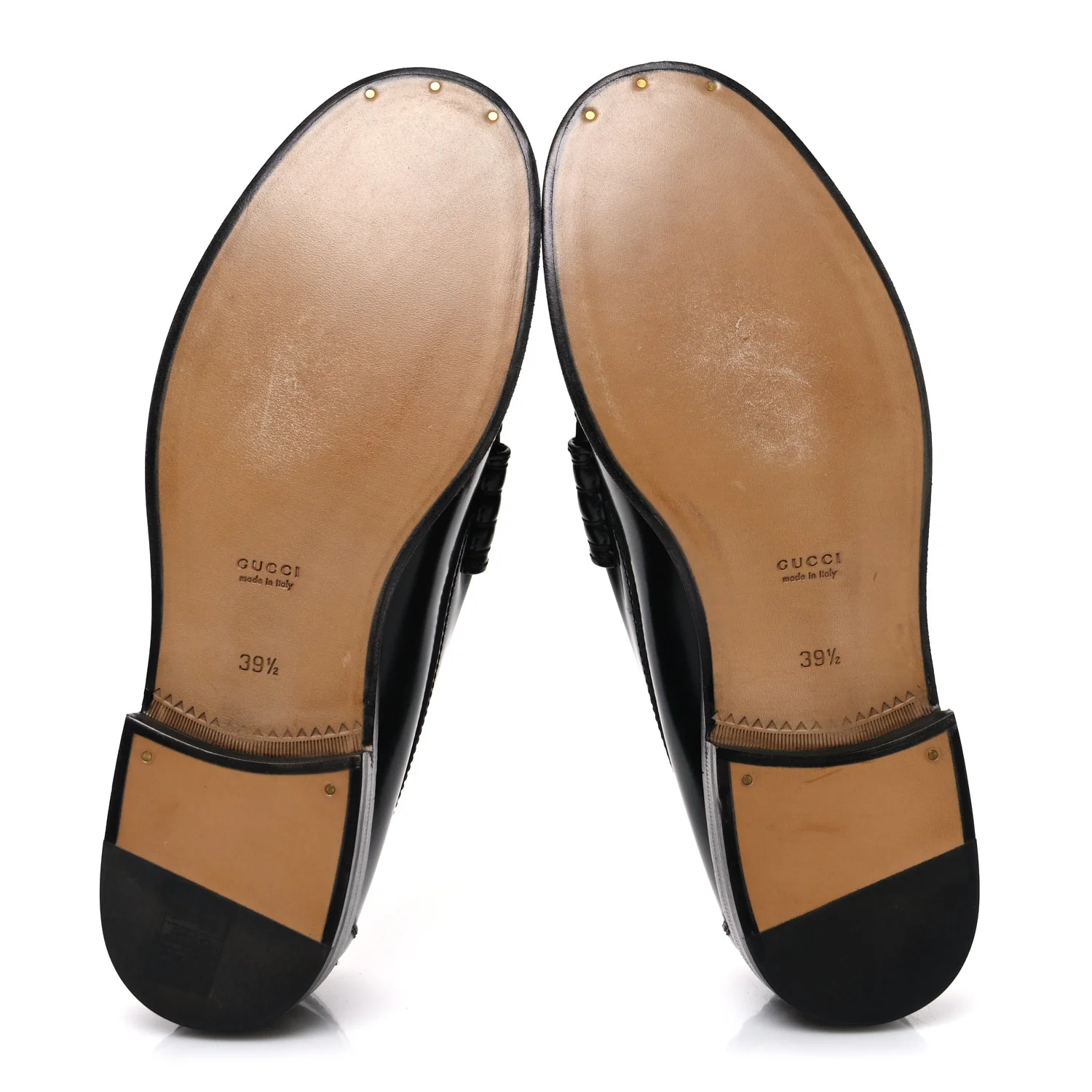 Millennial Ribot Cut Out Interlocking G Loafers 39.5 Black - Image 7