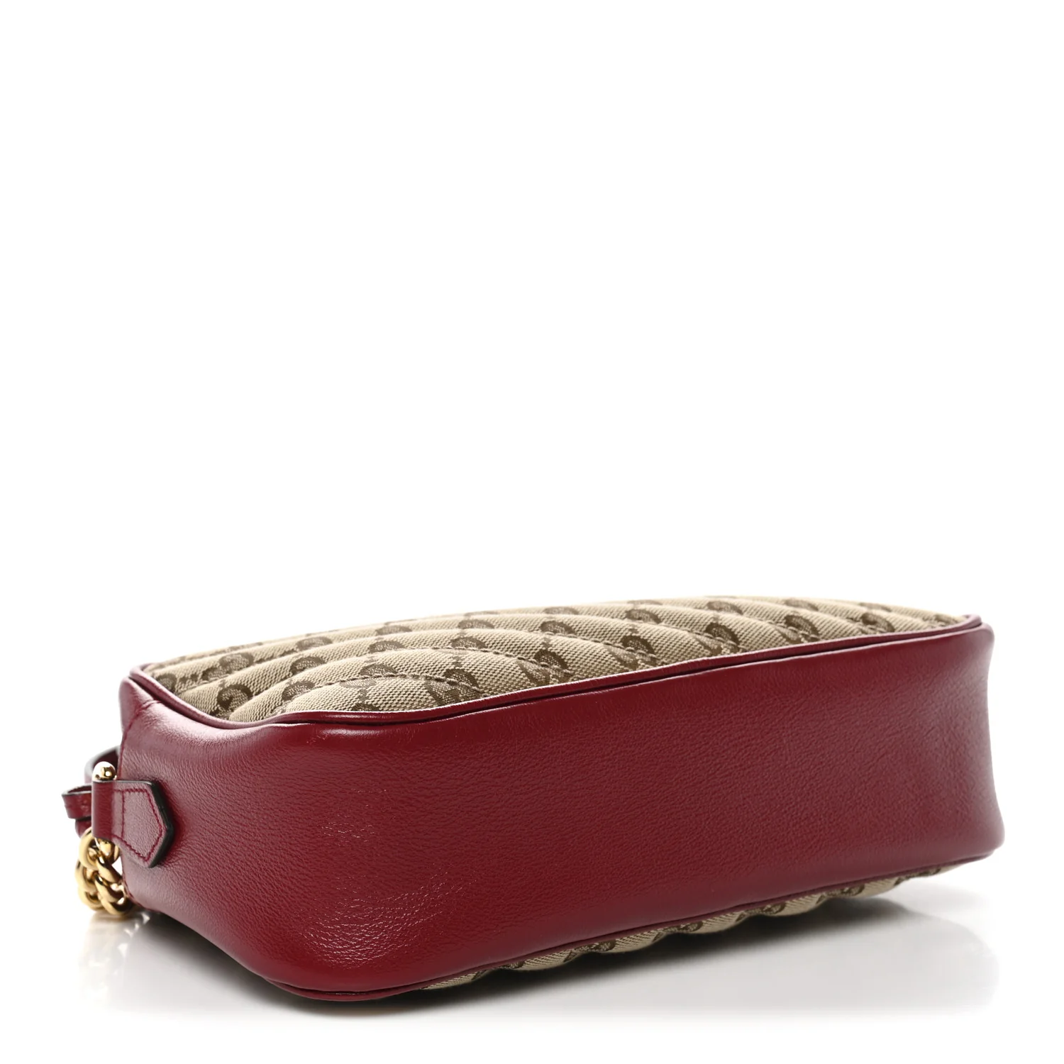 Monogram Azalea Calfskin Matelasse Diagonal Small GG Marmont Chain Shoulder Bag Beige Ebony New Cherry Red - Image 4