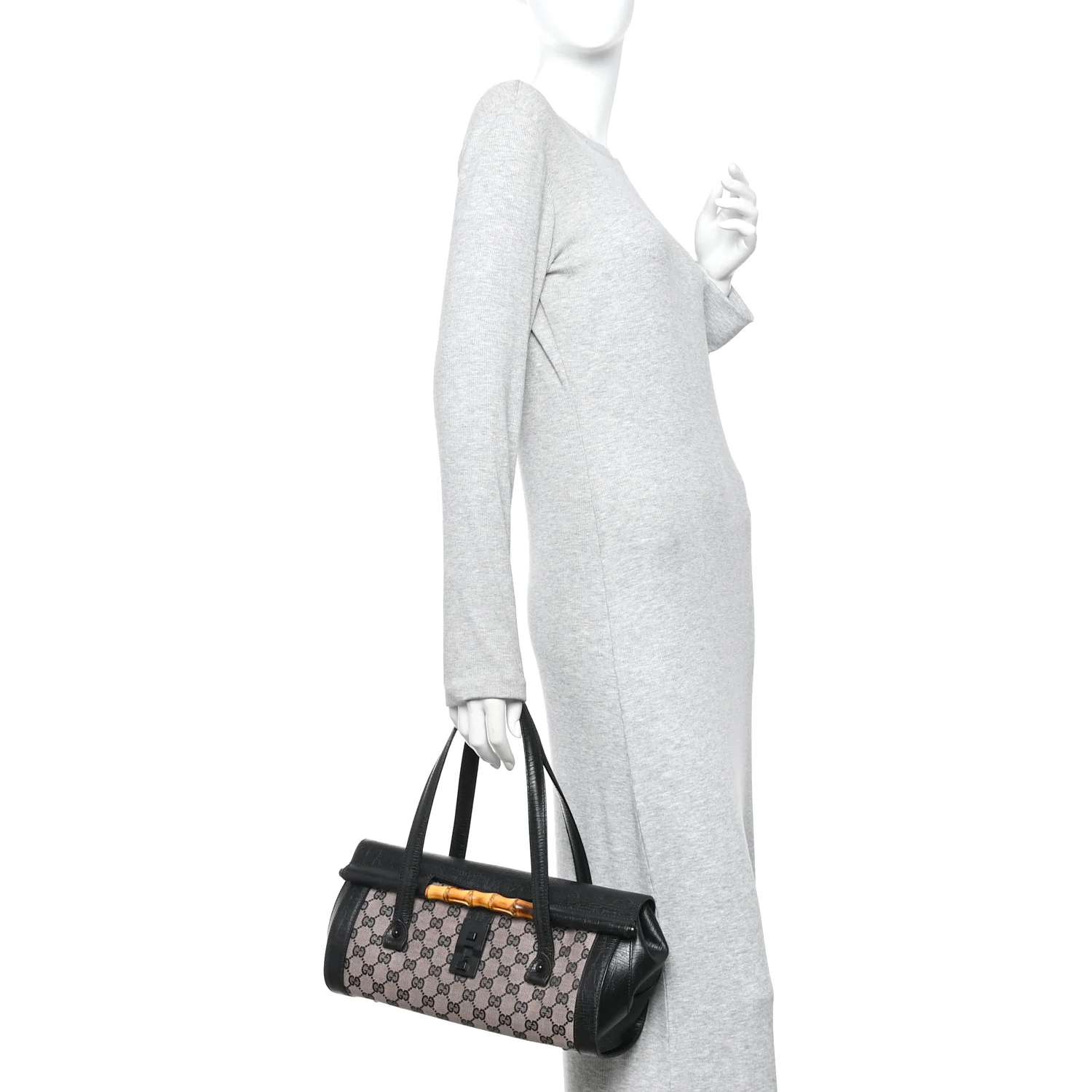 Monogram Bamboo Bullet Handbag Black - Image 2