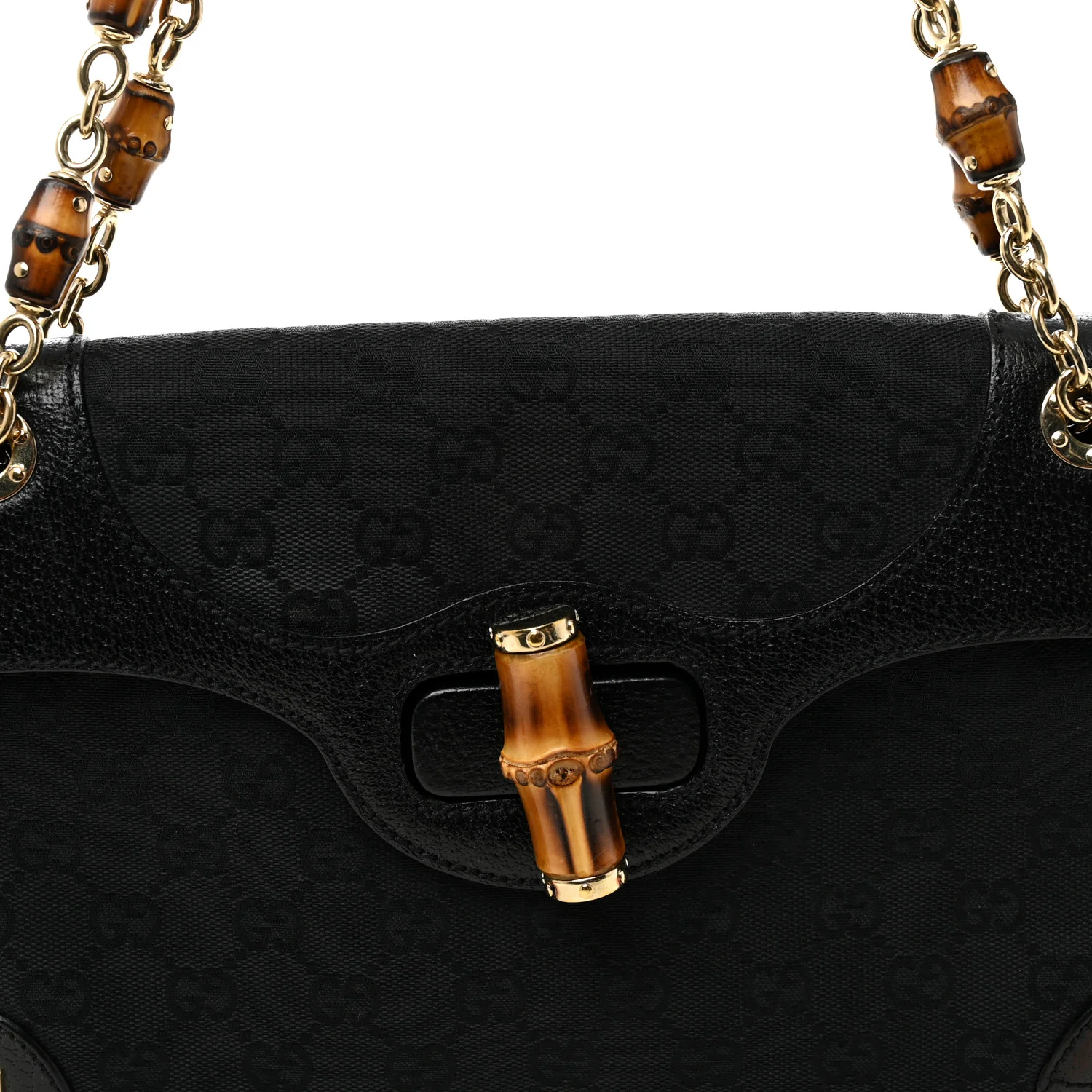 Monogram Bamboo Chain Bag Black - Image 8