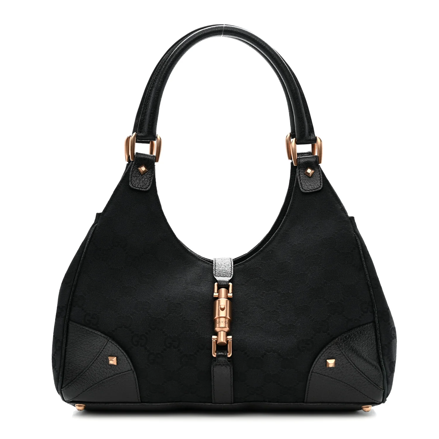 Monogram Calfskin Large Bardot Tote Black