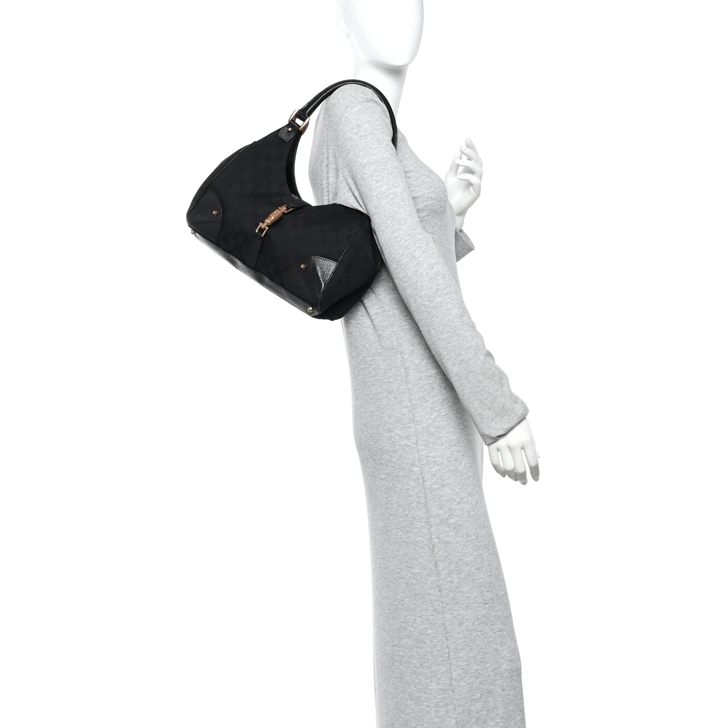 Monogram Calfskin Large Bardot Tote Black - Image 2