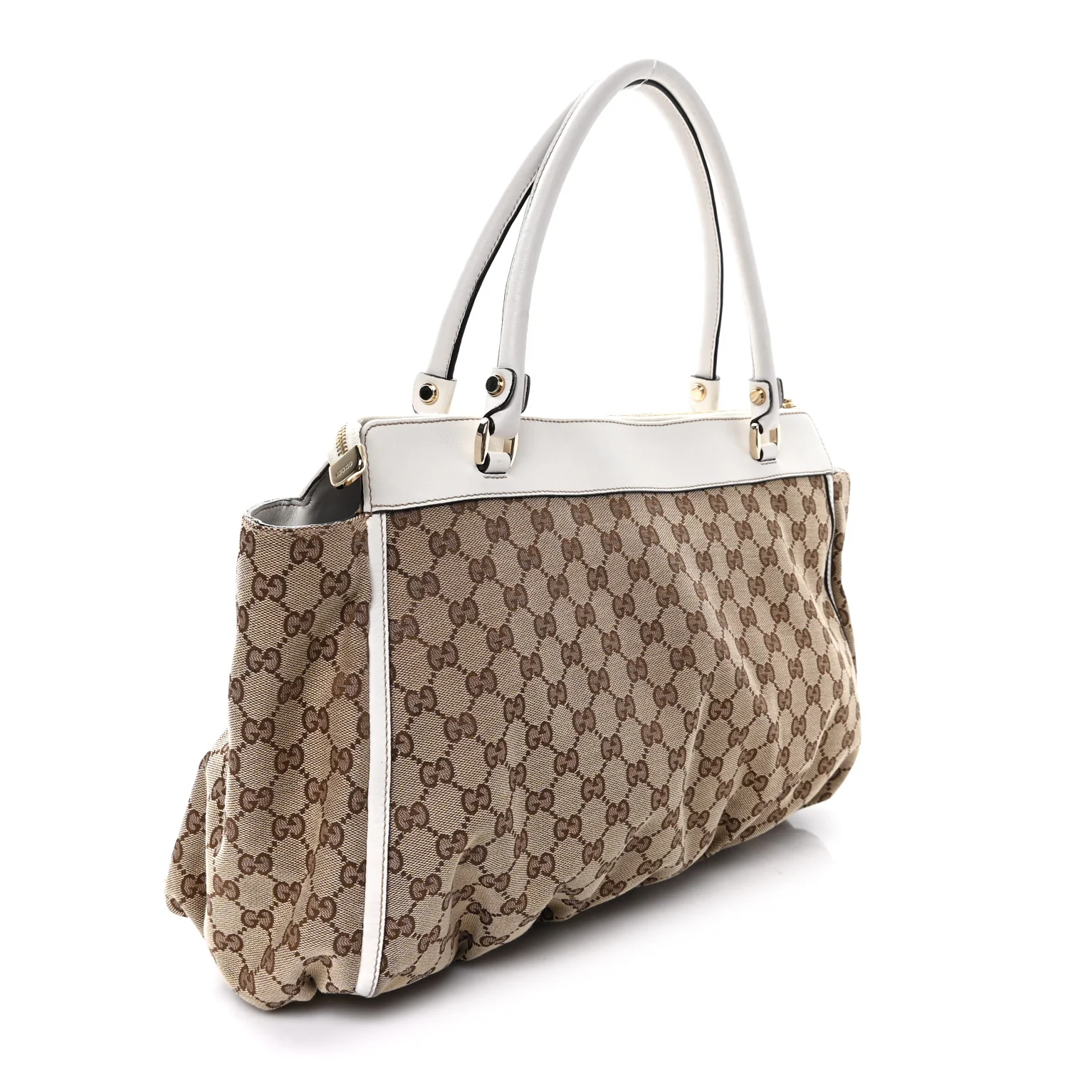 Monogram D Gold Tote  White - Image 3