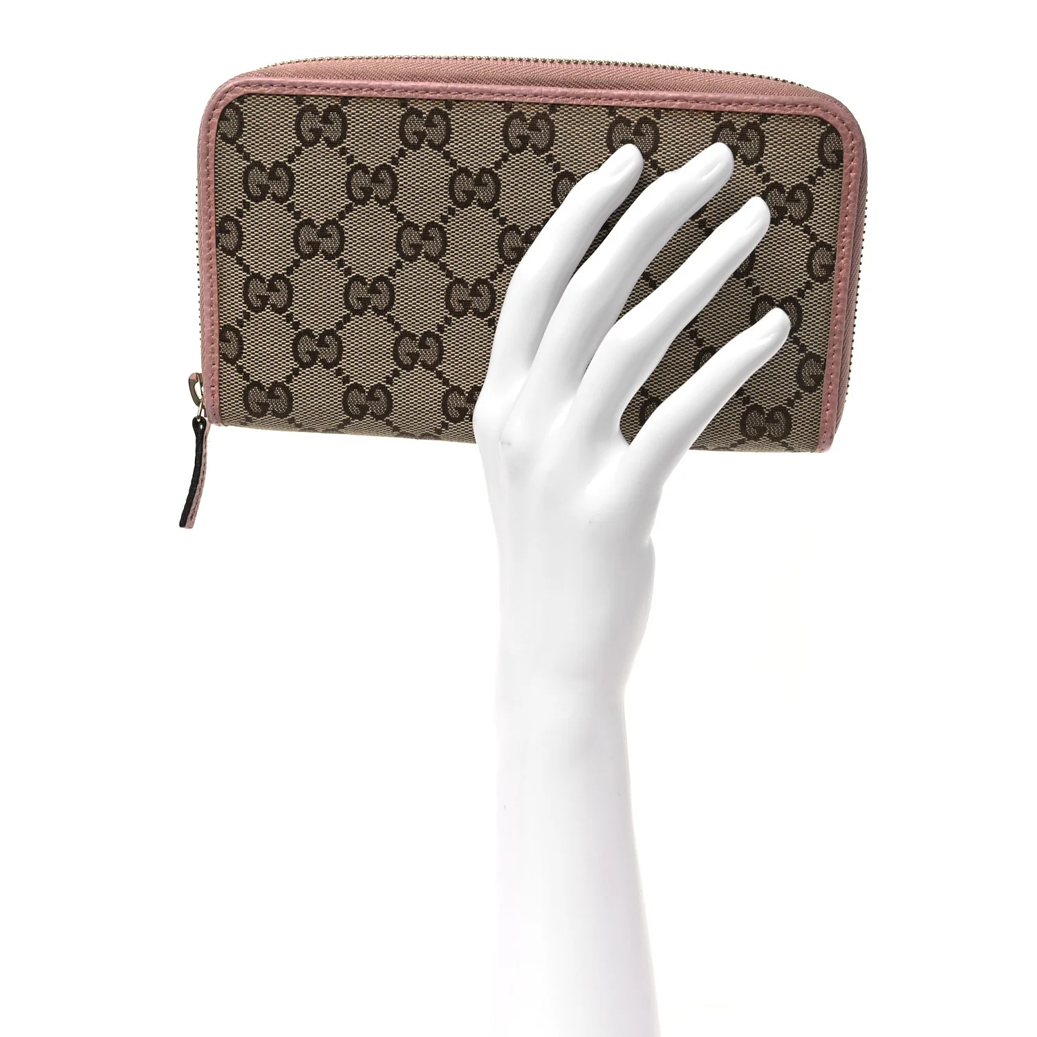 Monogram Dollar Calfskin Zip Around Wallet Beige Ebony Soft Pink - Image 2