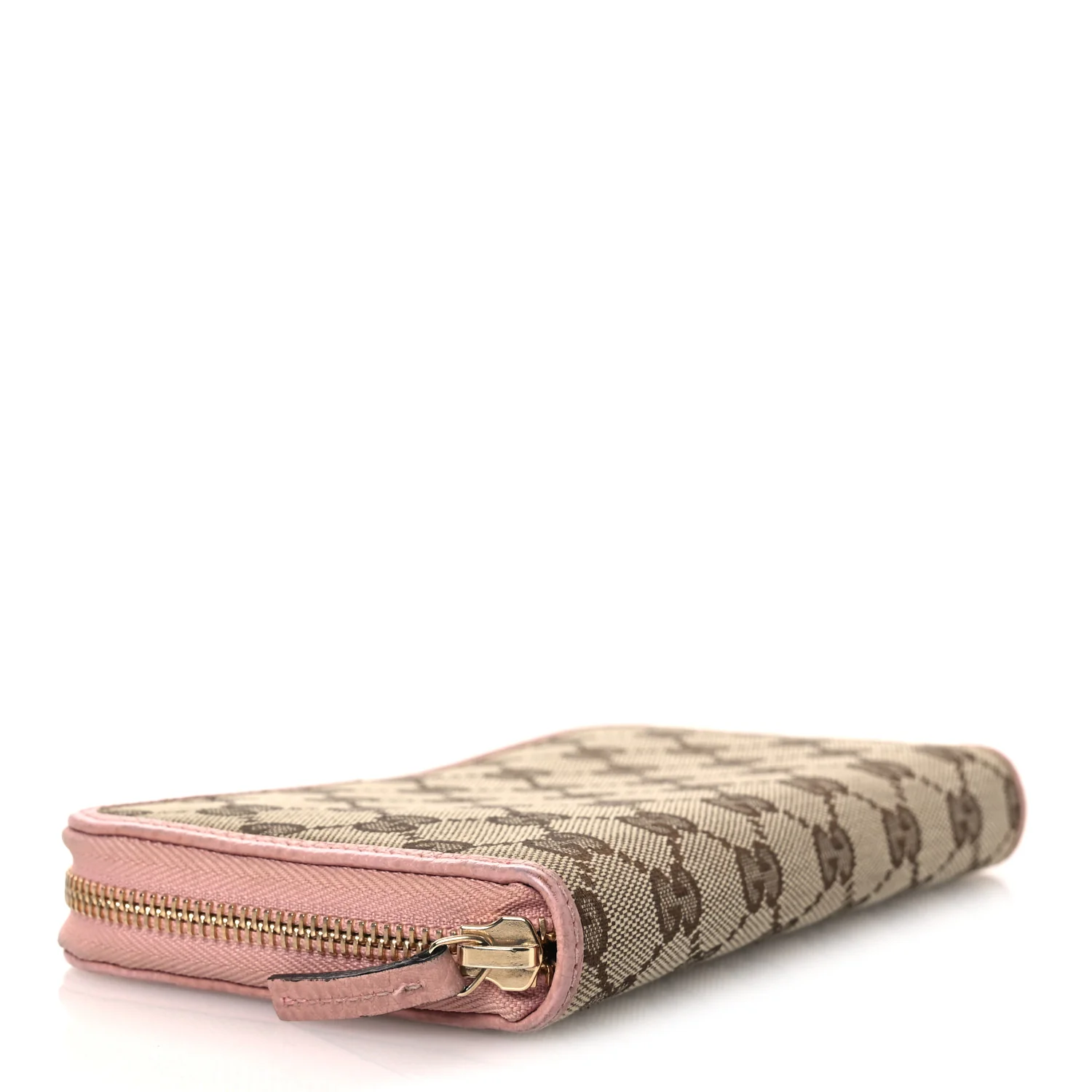 Monogram Dollar Calfskin Zip Around Wallet Beige Ebony Soft Pink - Image 4