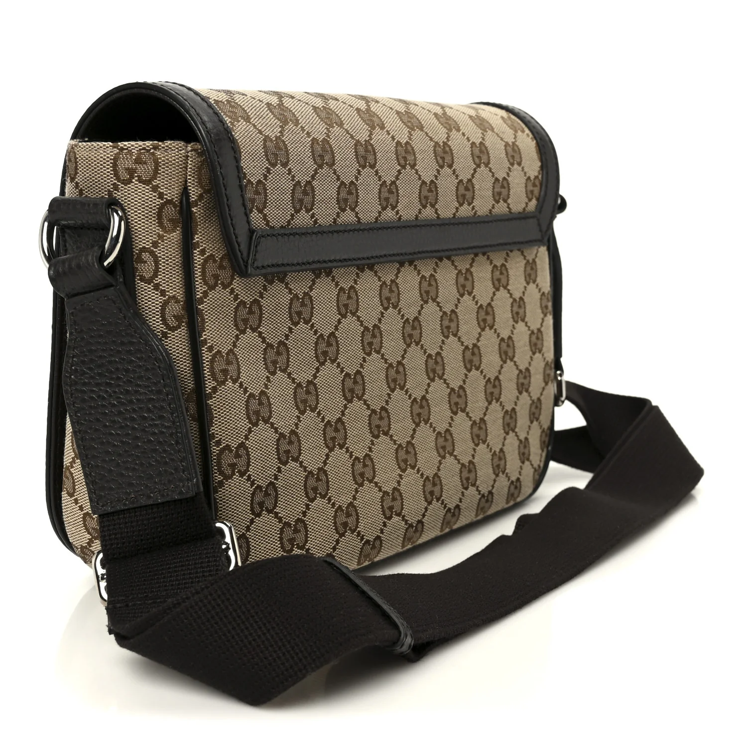 Monogram Flap Messenger Bag Beige Dark Brown - Image 3