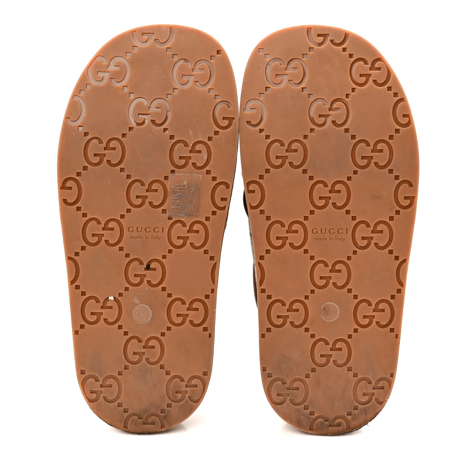 Monogram GG Calfskin Angelina Platform 55mm Slide Sandals 35 Camel Ebony - Image 6