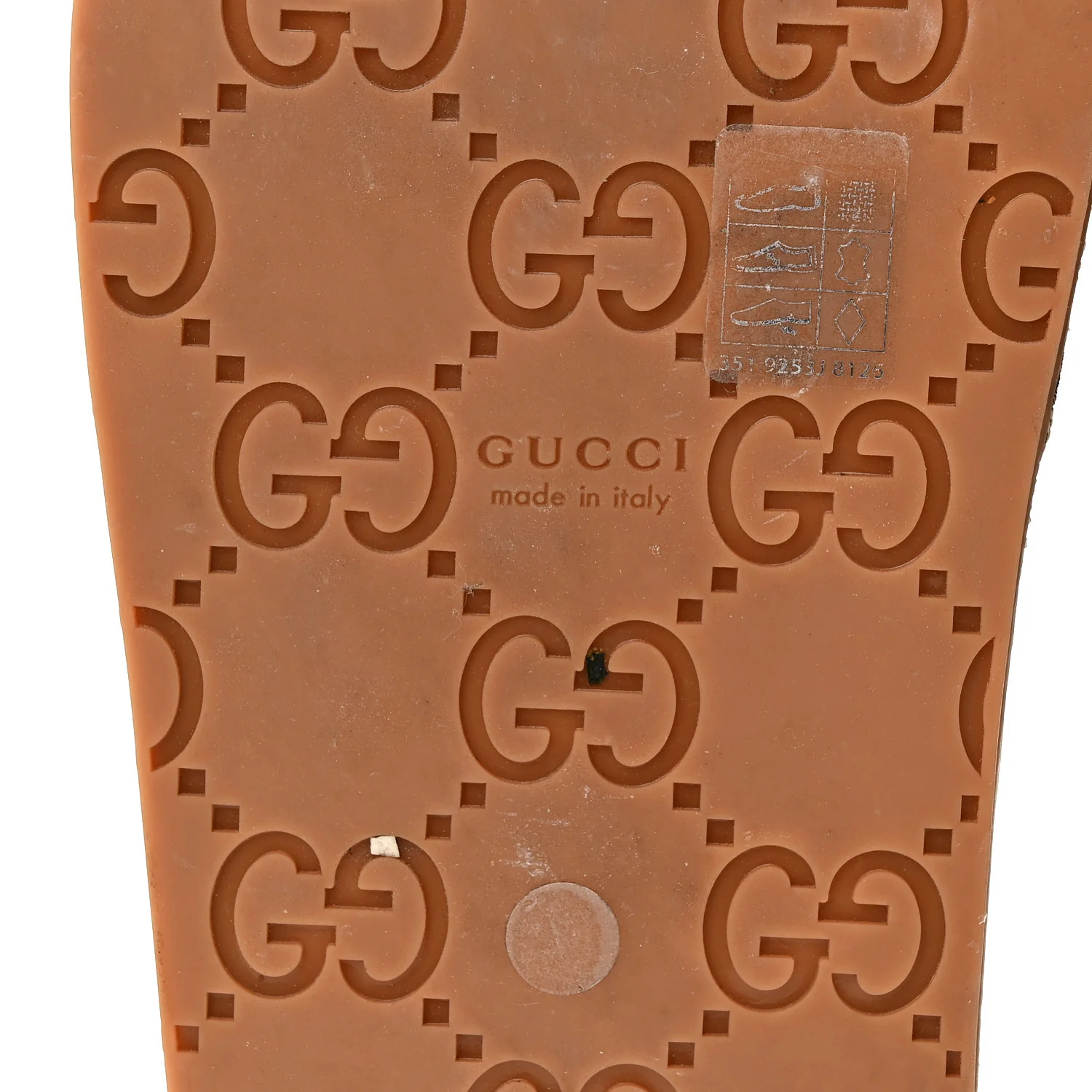 Monogram GG Calfskin Angelina Platform 55mm Slide Sandals 35 Camel Ebony - Image 7
