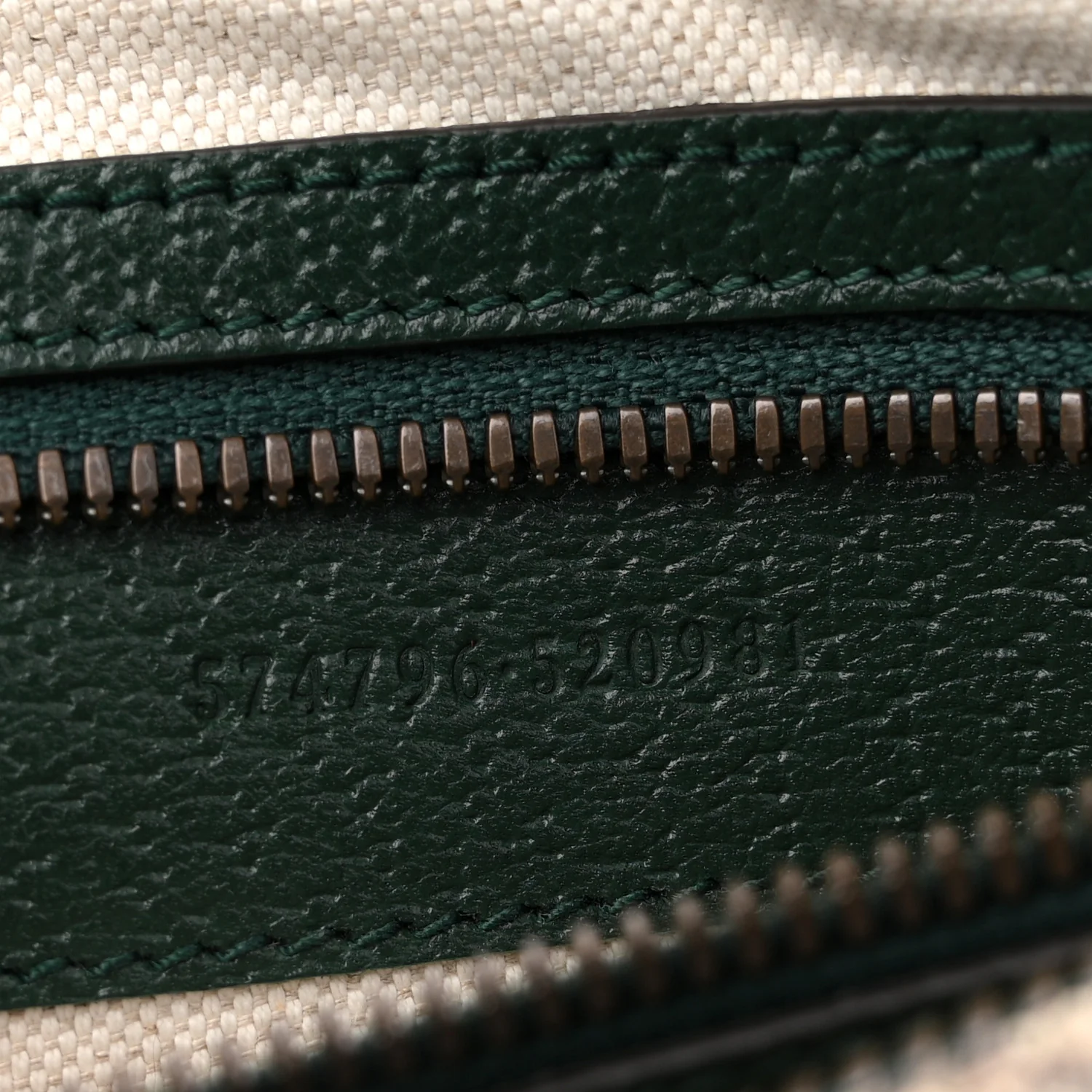 Monogram GG Mignon Textured Dollar Calfskin GG Supreme Monogram Quilted Mini GG Belt Bag Green Beige Ebony - Image 7
