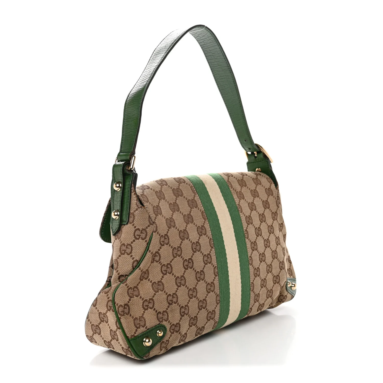 Monogram Horsebit Web Flap Bag Green - Image 3