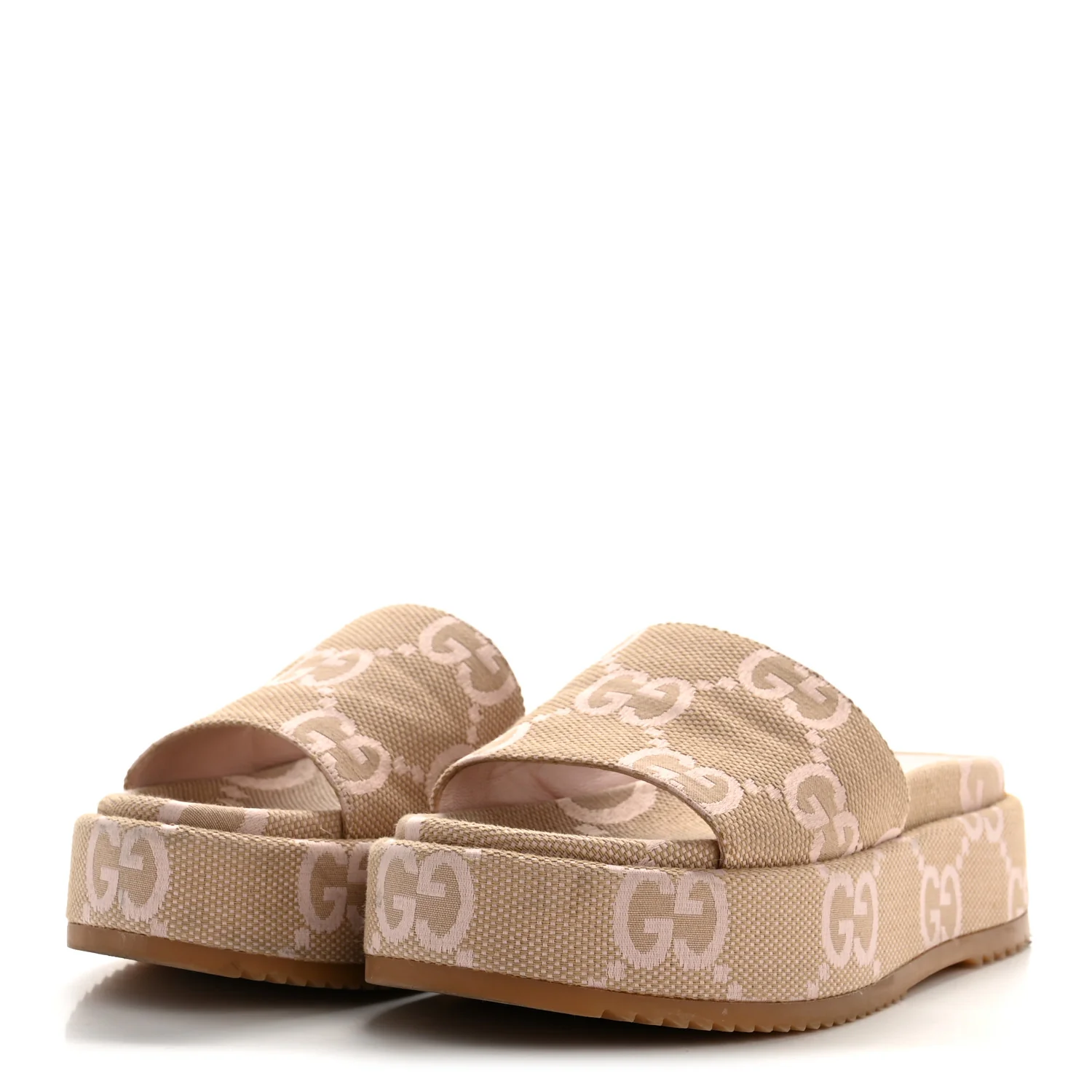Monogram Jumbo GG Angelina Platform 55mm Slide Sandals 39.5 Beige Perfect Pink - Image 4