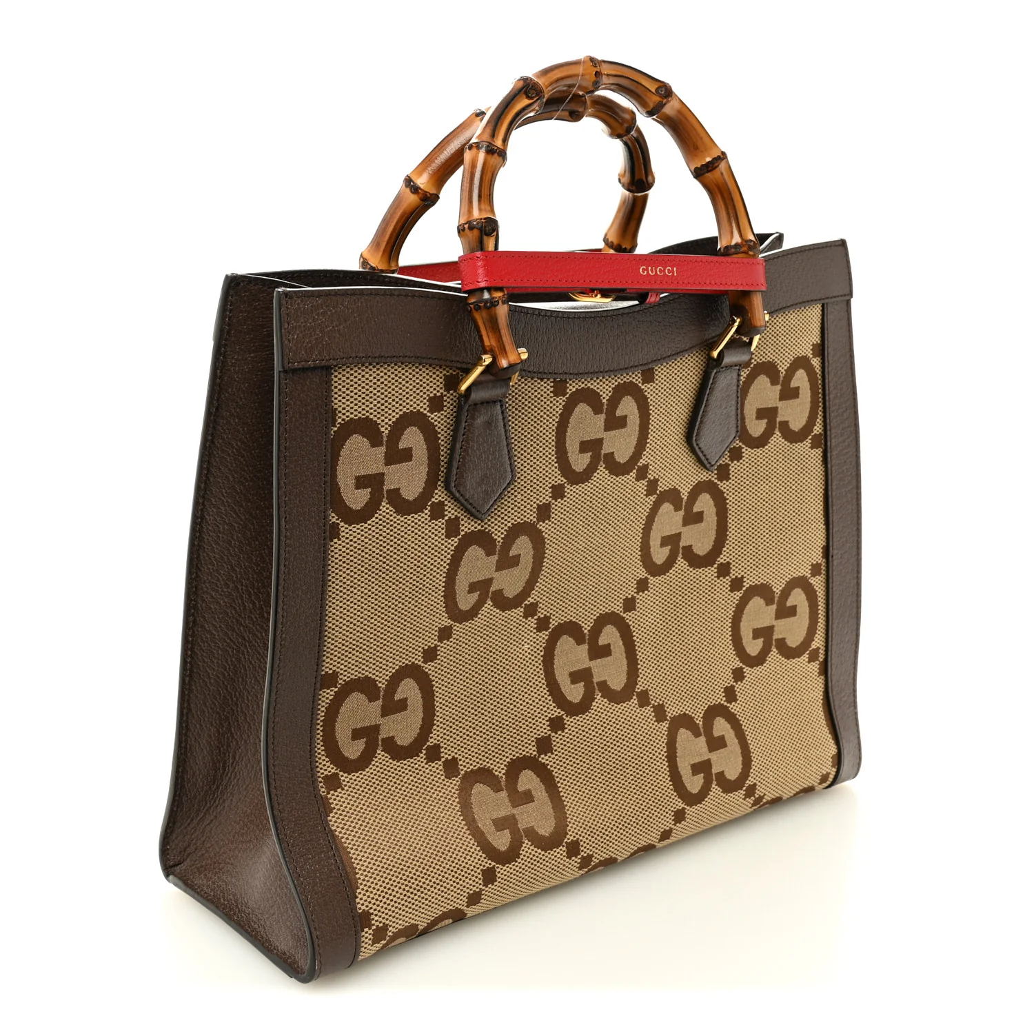 Monogram Jumbo GG Textured Dollar Calfskin Medium Diana Tote Bag Camel Ebony New Acero Pomegranate Red - Image 3