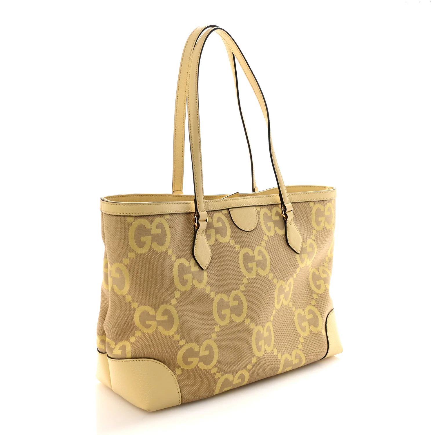 Monogram Jumbo GG Textured Dollar Calfskin Medium Ophidia Shopping Tote Beige Banana - Image 3