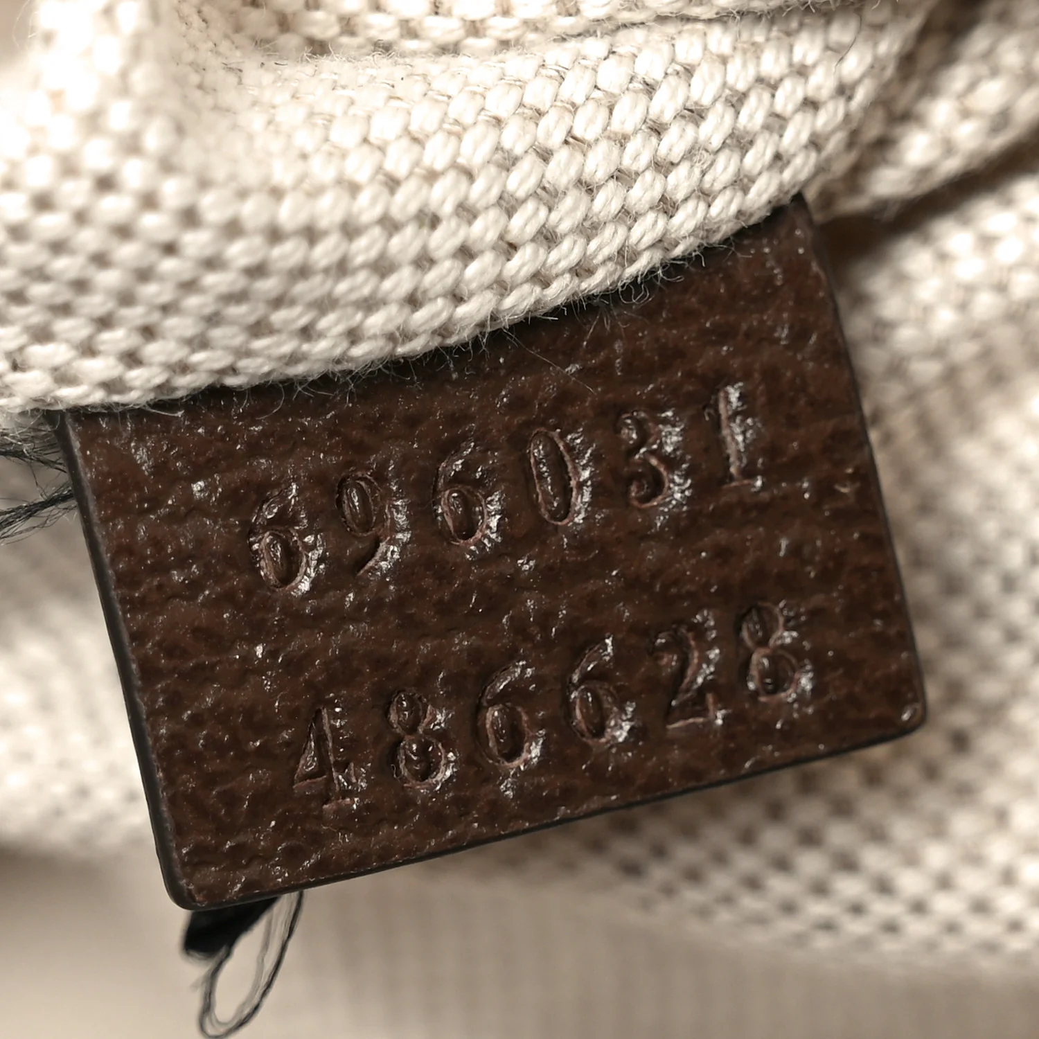 Monogram Jumbo GG Textured Dollar Calfskin Web Belt Bag Camel Ebony New Acero - Image 7