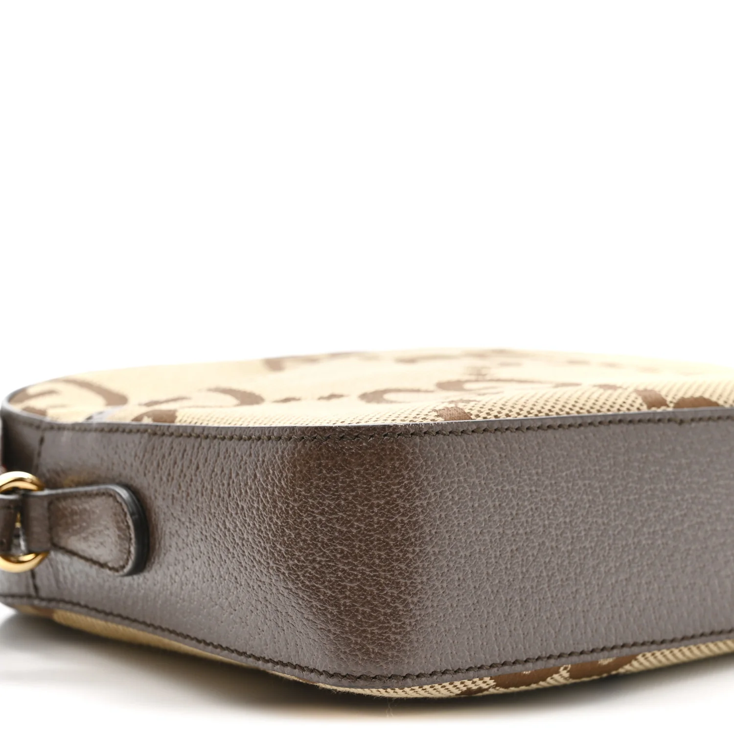 Monogram Jumbo GG Textured Dollar Calfskin Web Messenger Shoulder Bag Camel Ebony New Acero - Image 9