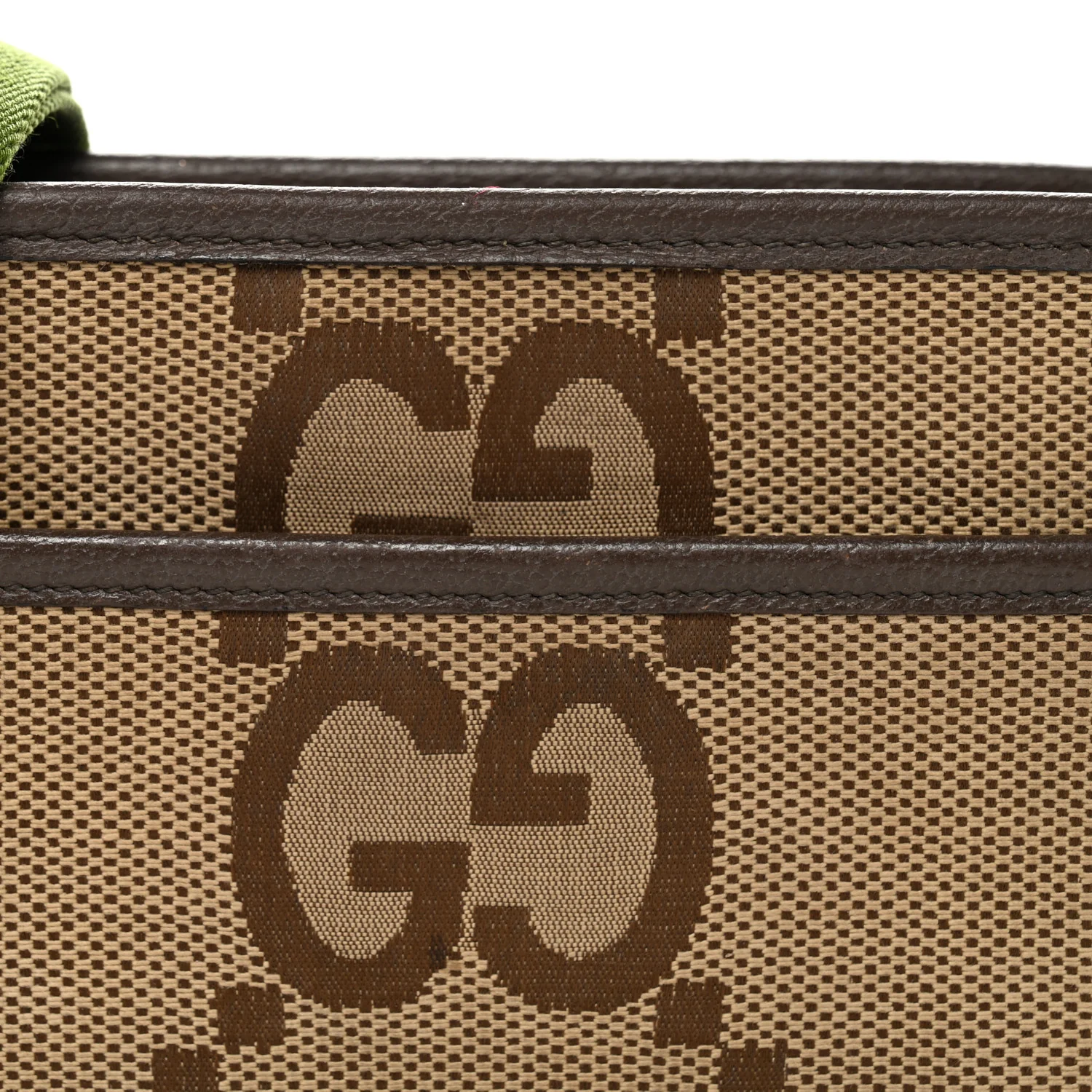 Monogram Jumbo GG Textured Dollar Calfskin Web Mini Crossbody Bag Camel Ebony New Acero - Image 7