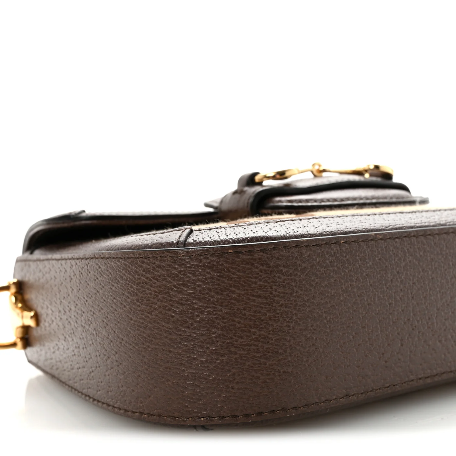Monogram Jumbo GG Textured Dollar Calfskin Web Mini Horsebit 1955 Shoulder Bag Camel Ebony New Acero - Image 8