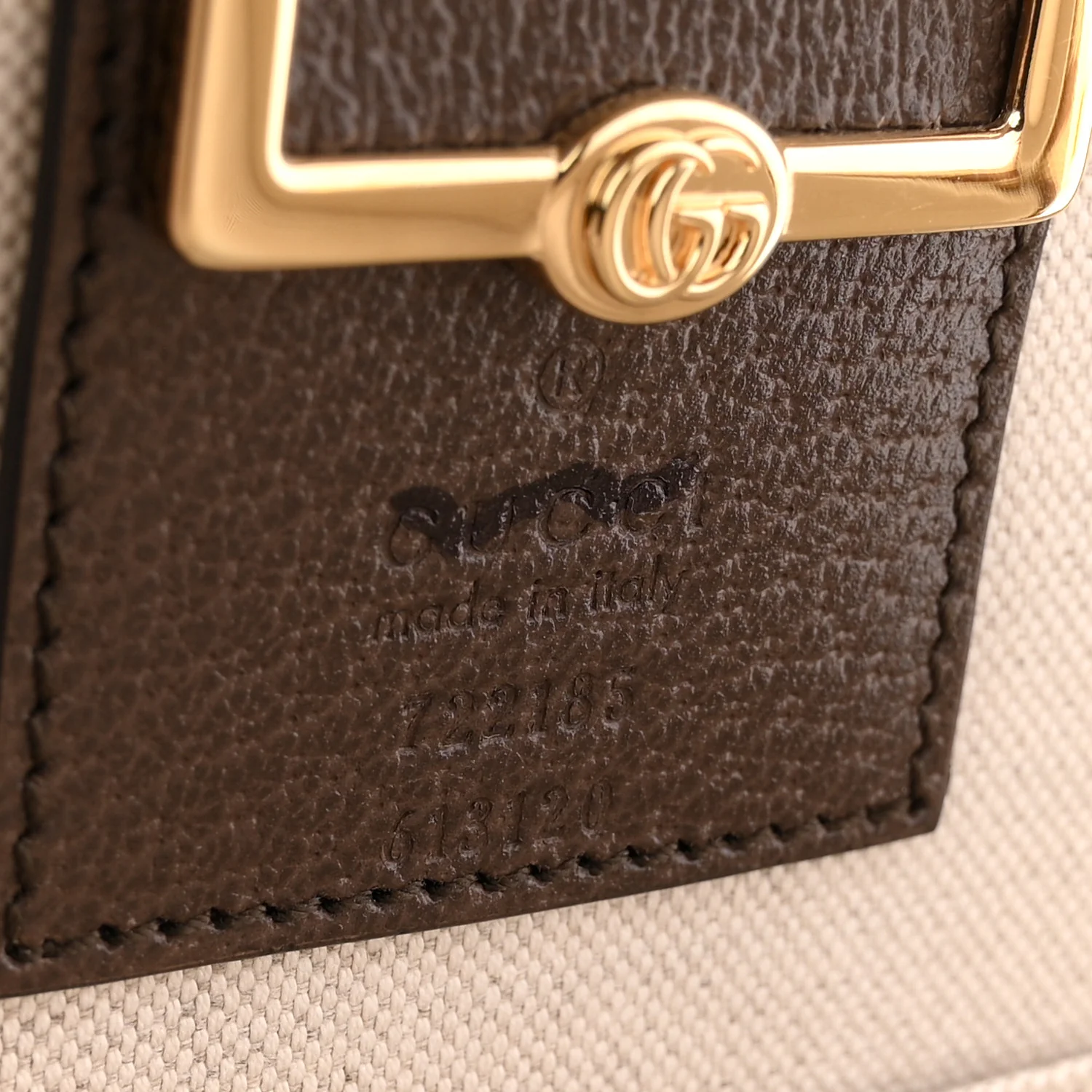 Monogram Jumbo GG Textured Dollar Calfskin Web Mini Savoy Hat Box Camel Ebony New Acero - Image 6