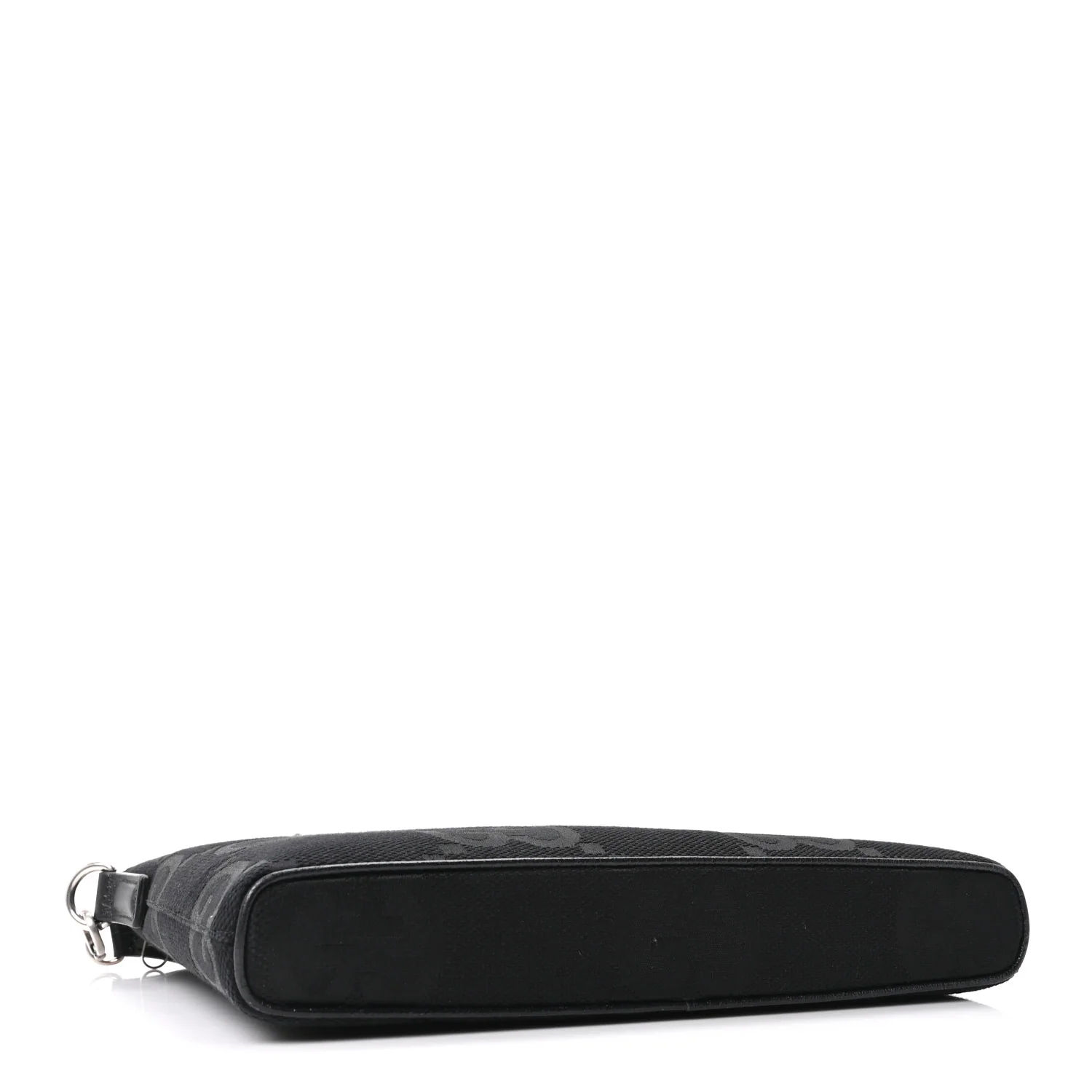 Monogram Jumbo GG Textured Dollar Calfskin Wristlet Messenger Bag Black - Image 4