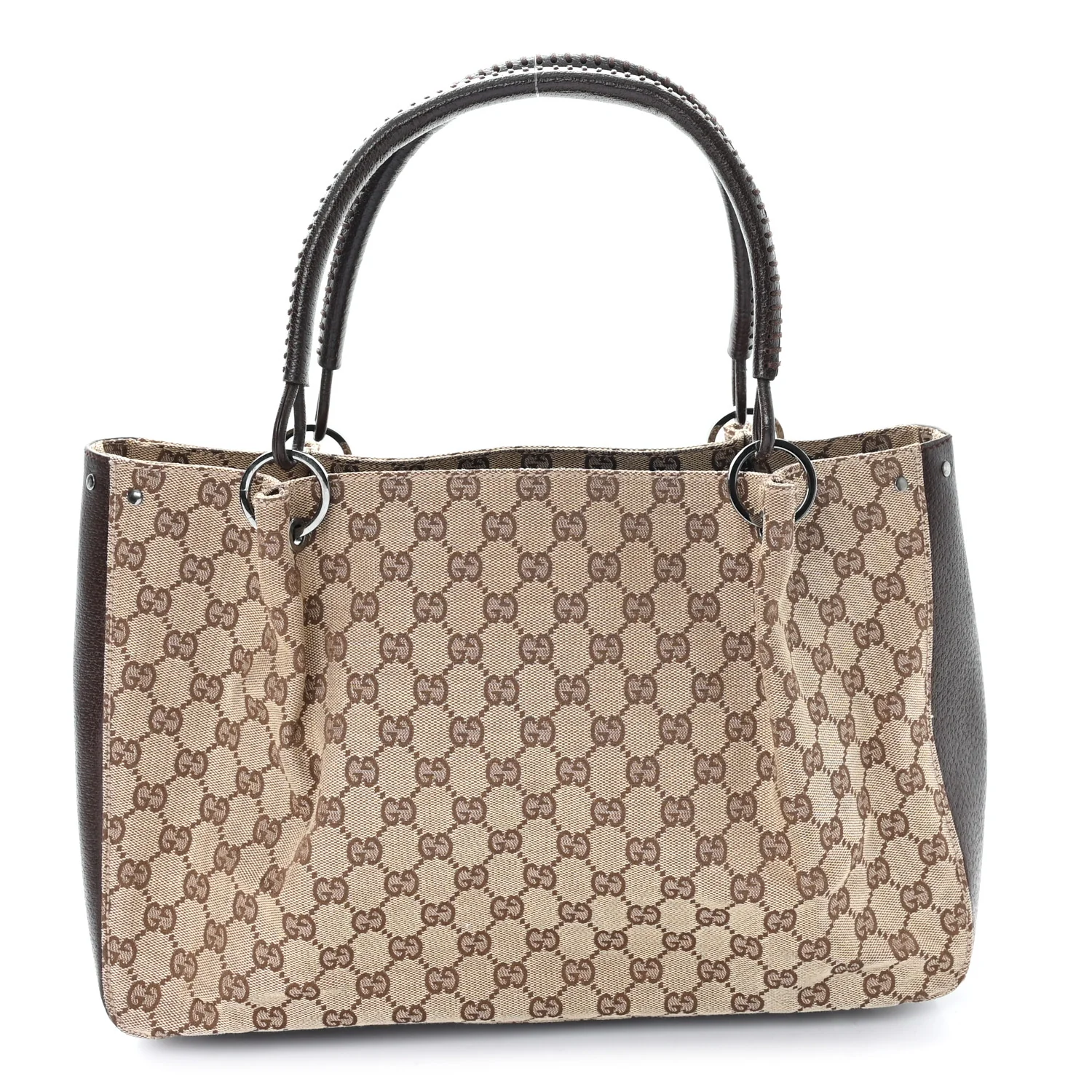 Monogram Large Bucket Tote Dark Brown