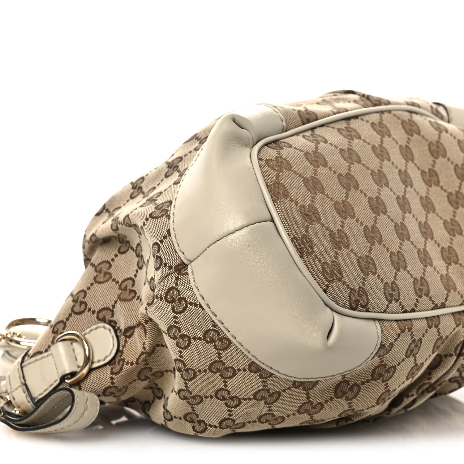 Monogram Margaux Calfskin Medium Sukey Top Handle Bag Beige Ebony Mystic White - Image 9