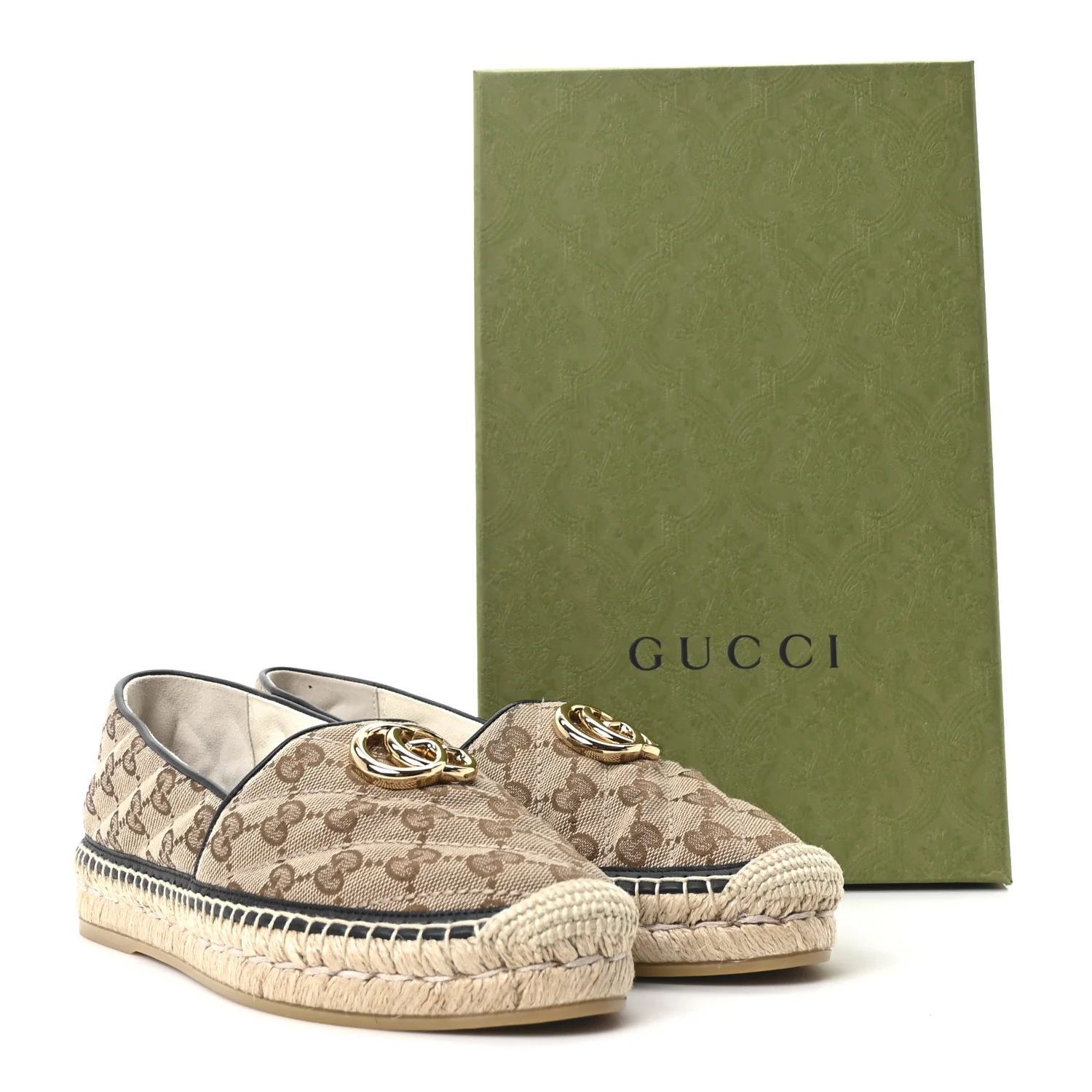 Monogram Matelasse Diagonal GG Marmont Espadrilles 39 Beige Ebony Black - Image 11