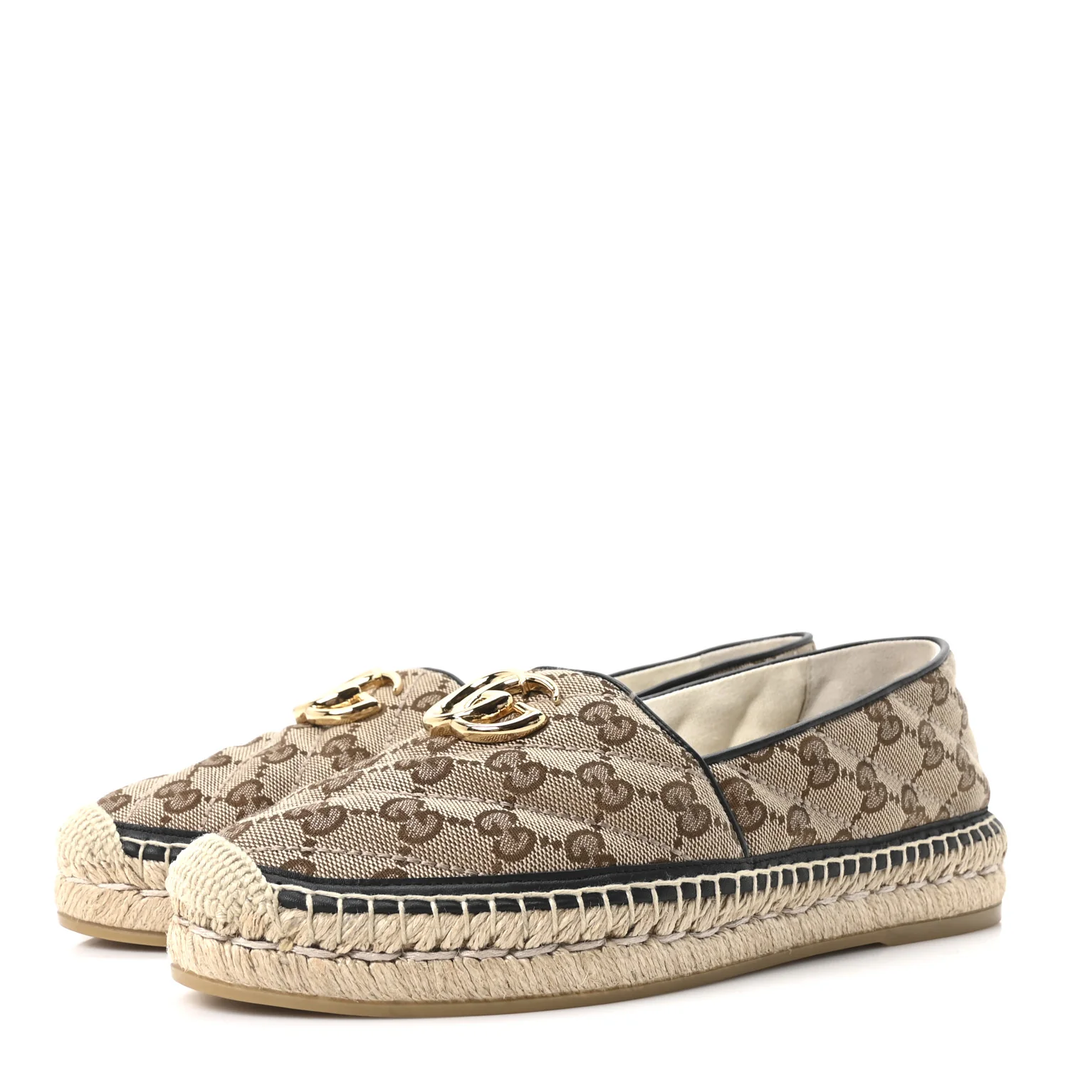 Monogram Matelasse Diagonal GG Marmont Espadrilles 39 Beige Ebony Black - Image 4
