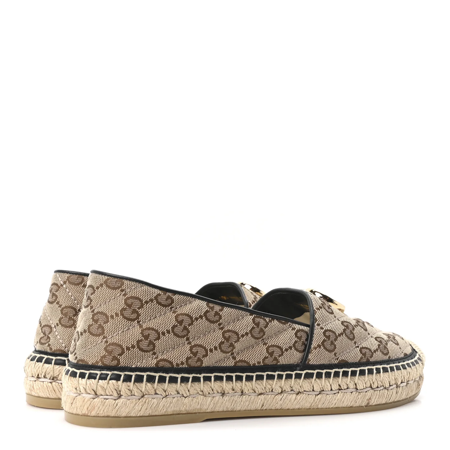 Monogram Matelasse Diagonal GG Marmont Espadrilles 39 Beige Ebony Black - Image 5