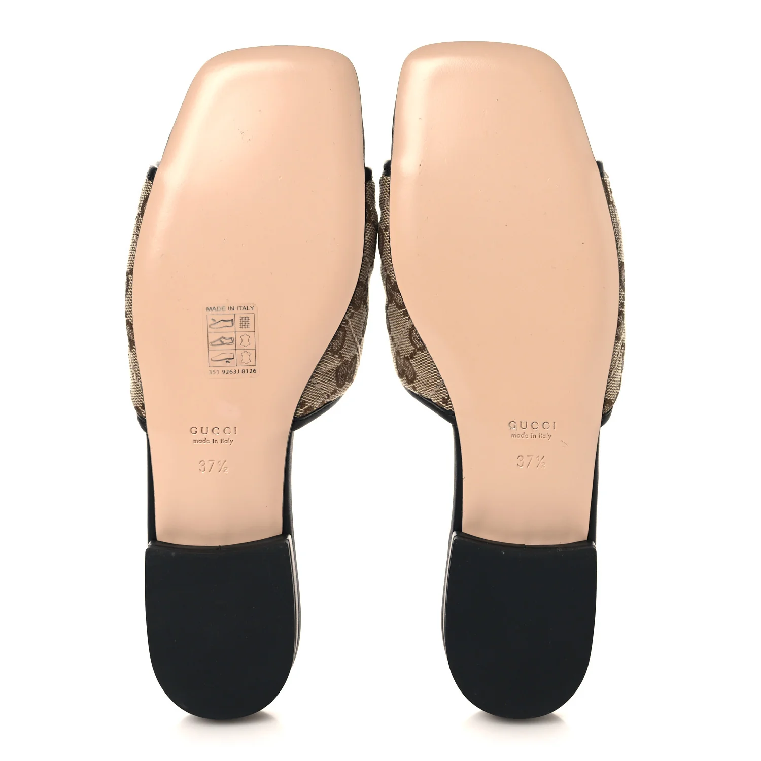 Monogram Matelasse Diagonal GG Marmont Flat Slide Sandals 37.5 Beige Ebony Black - Image 6