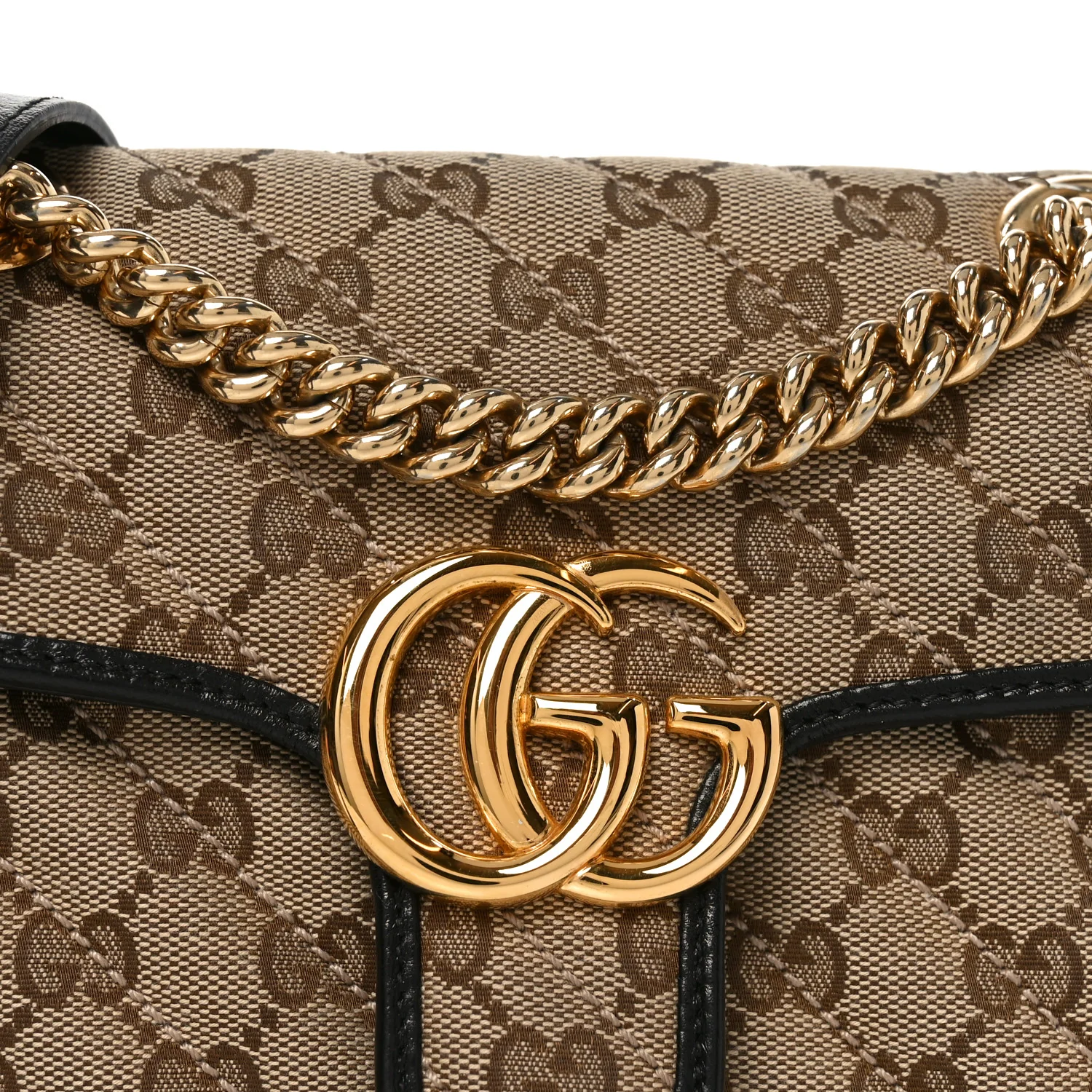 Monogram Matelasse Diagonal Mini GG Marmont Shoulder Bag Beige Black - Image 8