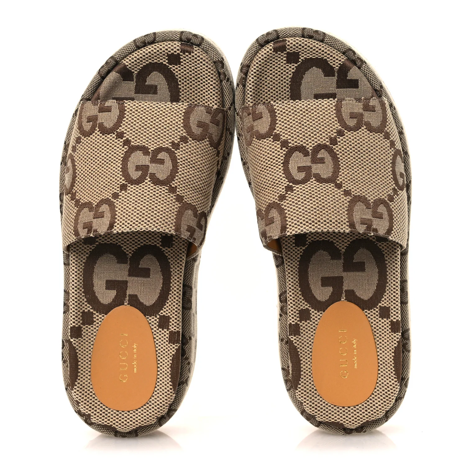 Monogram Maxi GG Angelina Platform 55mm Slide Sandals 36 Camel Ebony - Image 2