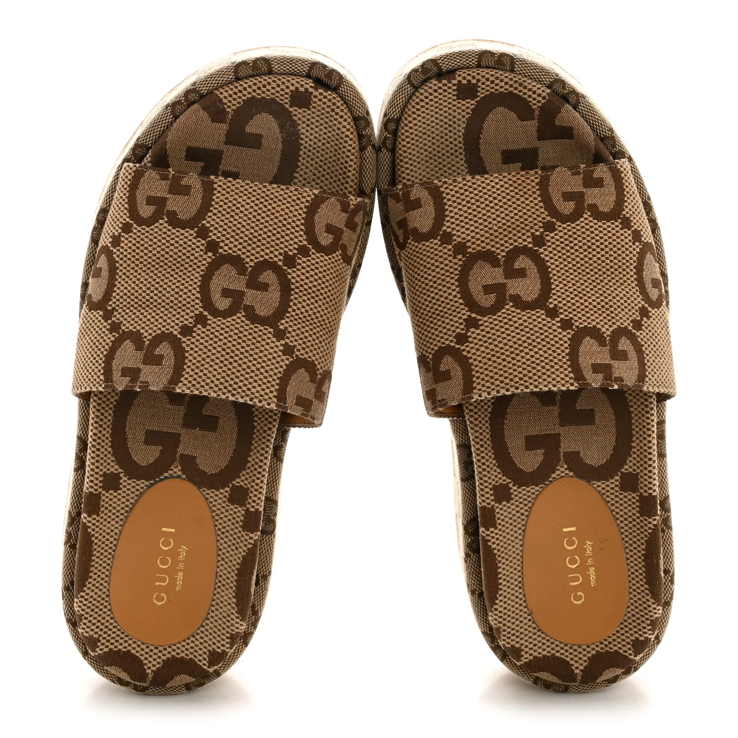 Monogram Maxi GG Angelina Platform 55mm Slide Sandals 36 Camel Ebony - Image 2