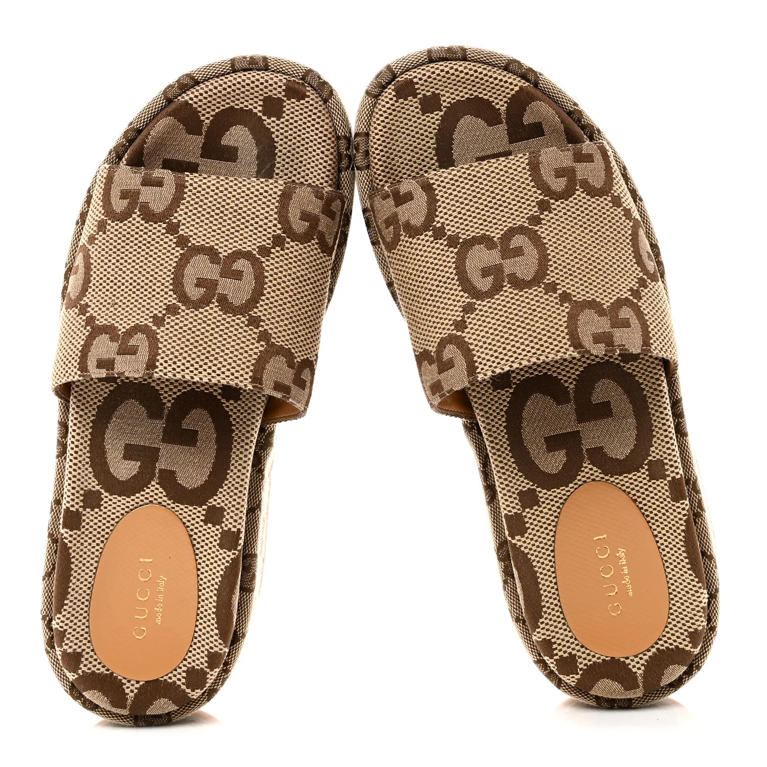 Monogram Maxi GG Angelina Platform 55mm Slide Sandals 37 Camel Ebony - Image 2