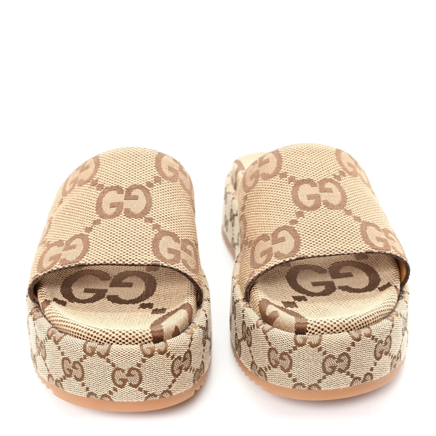 Monogram Maxi GG Angelina Platform 55mm Slide Sandals 41 Camel Ebony - Image 3