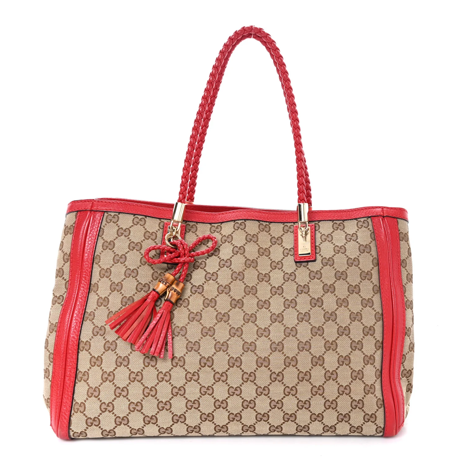 Monogram Medium Bella Tote Red