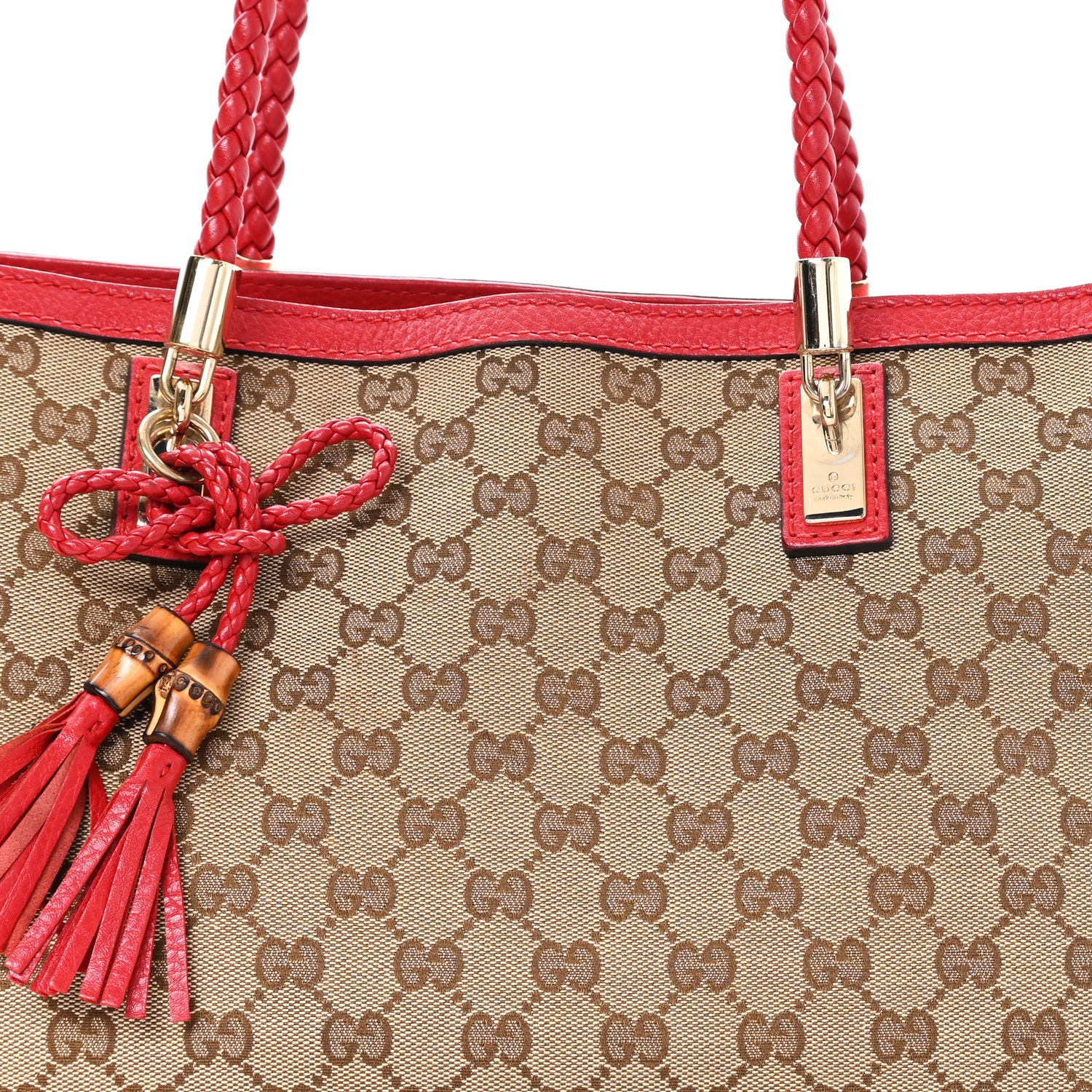 Monogram Medium Bella Tote Red - Image 8