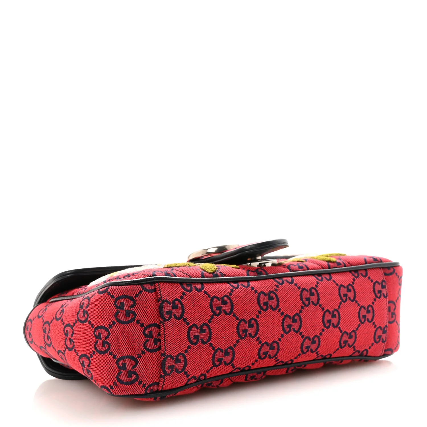 Monogram Multicolor Matelasse Diagonal Floral Embroidered Super Mini GG Marmont Shoulder Bag Red Blue Multicolor - Image 4