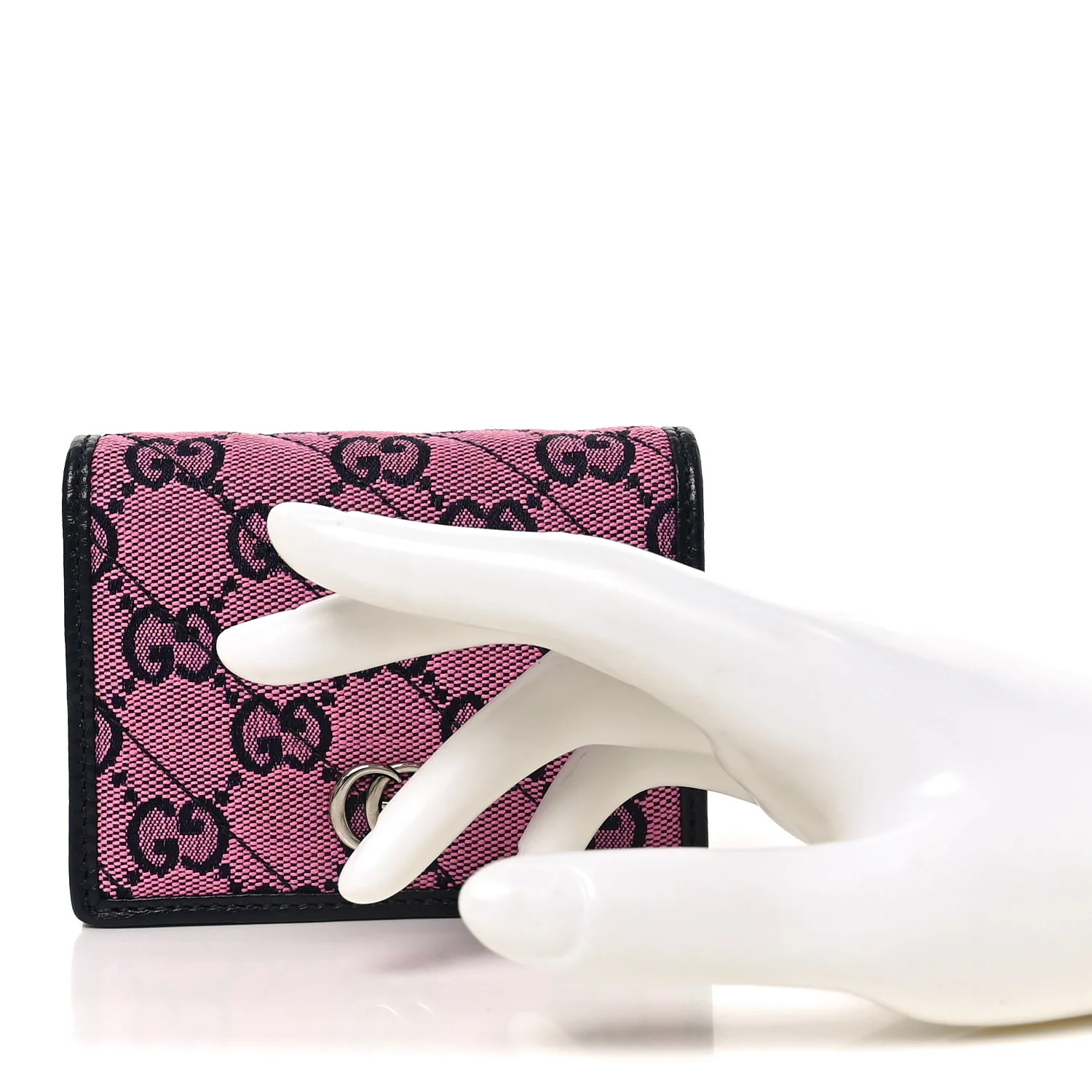 Monogram Multicolor Matelasse Diagonal GG Marmont Card Case Wallet Pink Blue - Image 2
