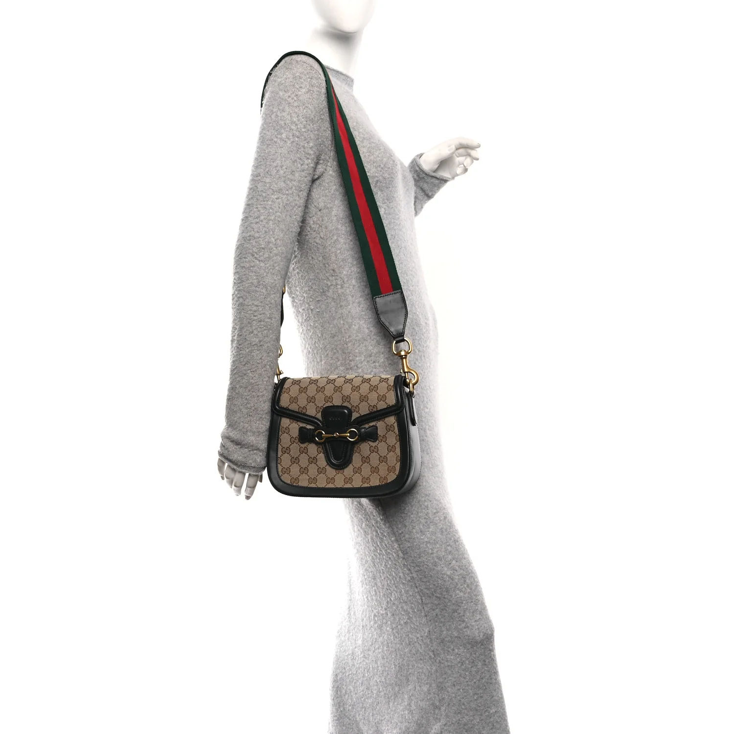 Monogram Ruinart Calfskin Medium Lady Web Shoulder Bag Beige Ebony Black - Image 2