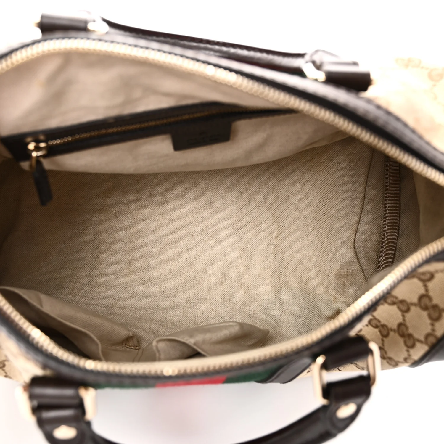Monogram Selleria Calfskin Vintage Web Medium Boston Beige Ebony Cocoa - Image 5