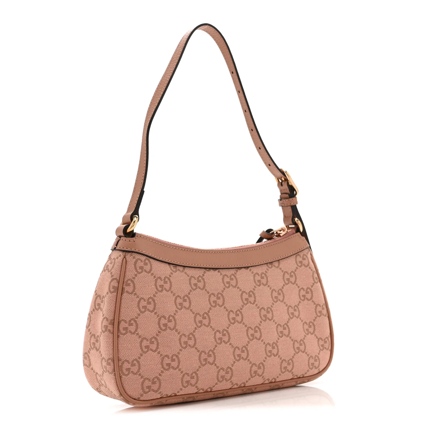 Monogram Textured Dollar Calfskin Small Ophidia Hobo Cloche Rose Pink - Image 3