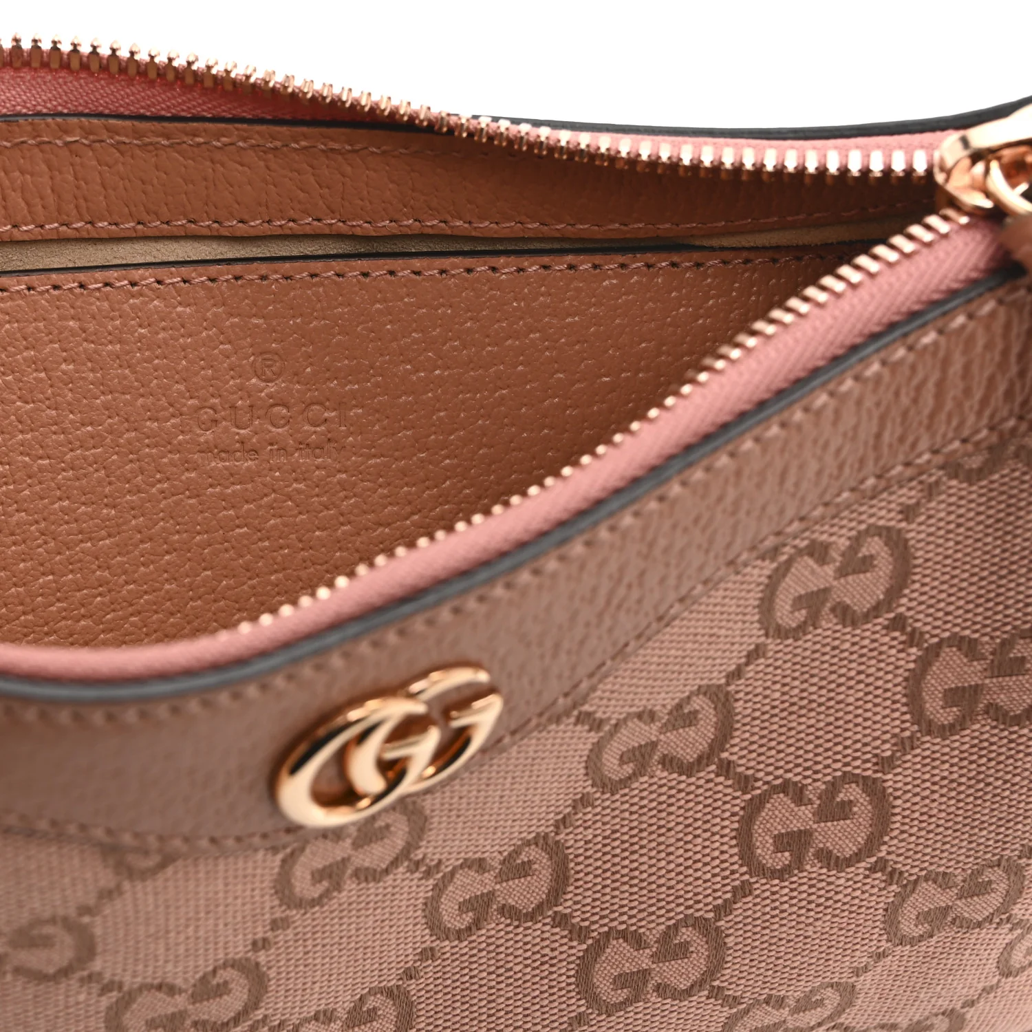 Monogram Textured Dollar Calfskin Small Ophidia Hobo Cloche Rose Pink - Image 6